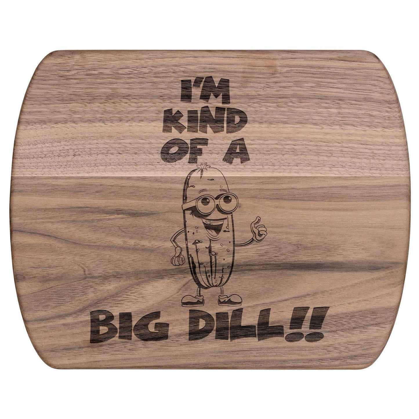 Funny Hardwood Oval Cutting Board - Big Dill