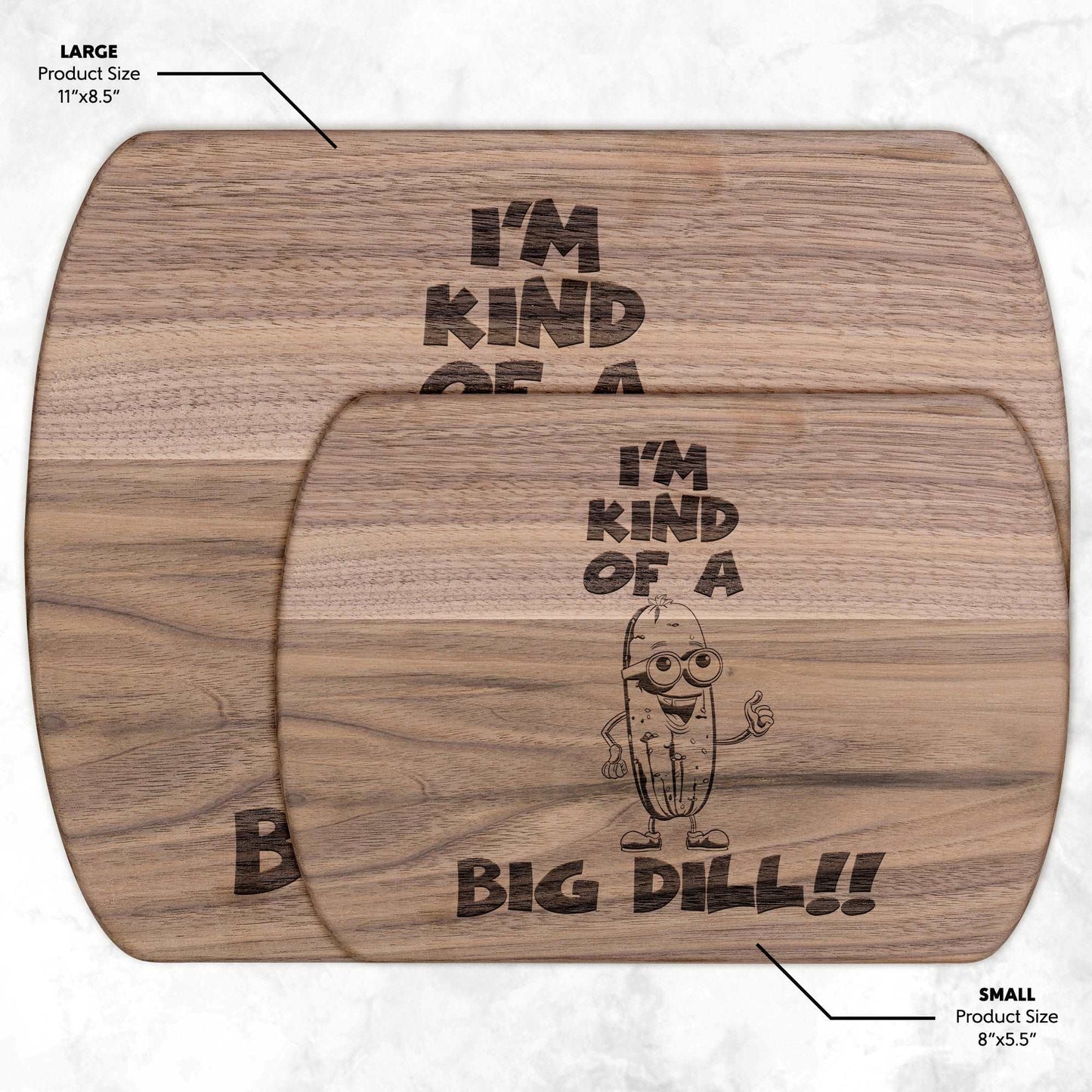 Funny Hardwood Oval Cutting Board - Big Dill