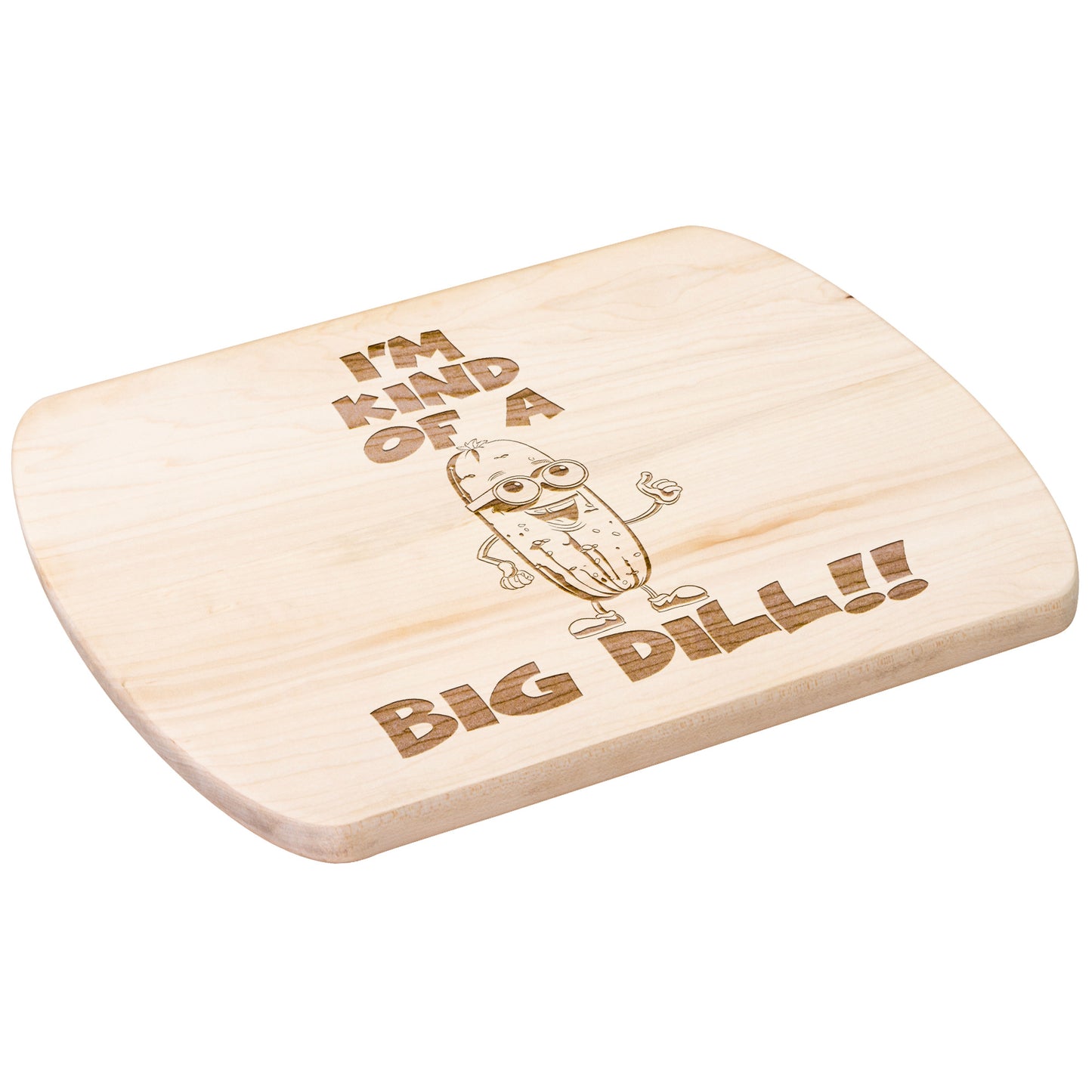 Funny Hardwood Oval Cutting Board - Big Dill