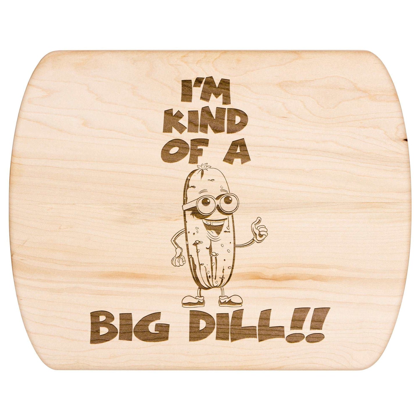 Funny Hardwood Oval Cutting Board - Big Dill