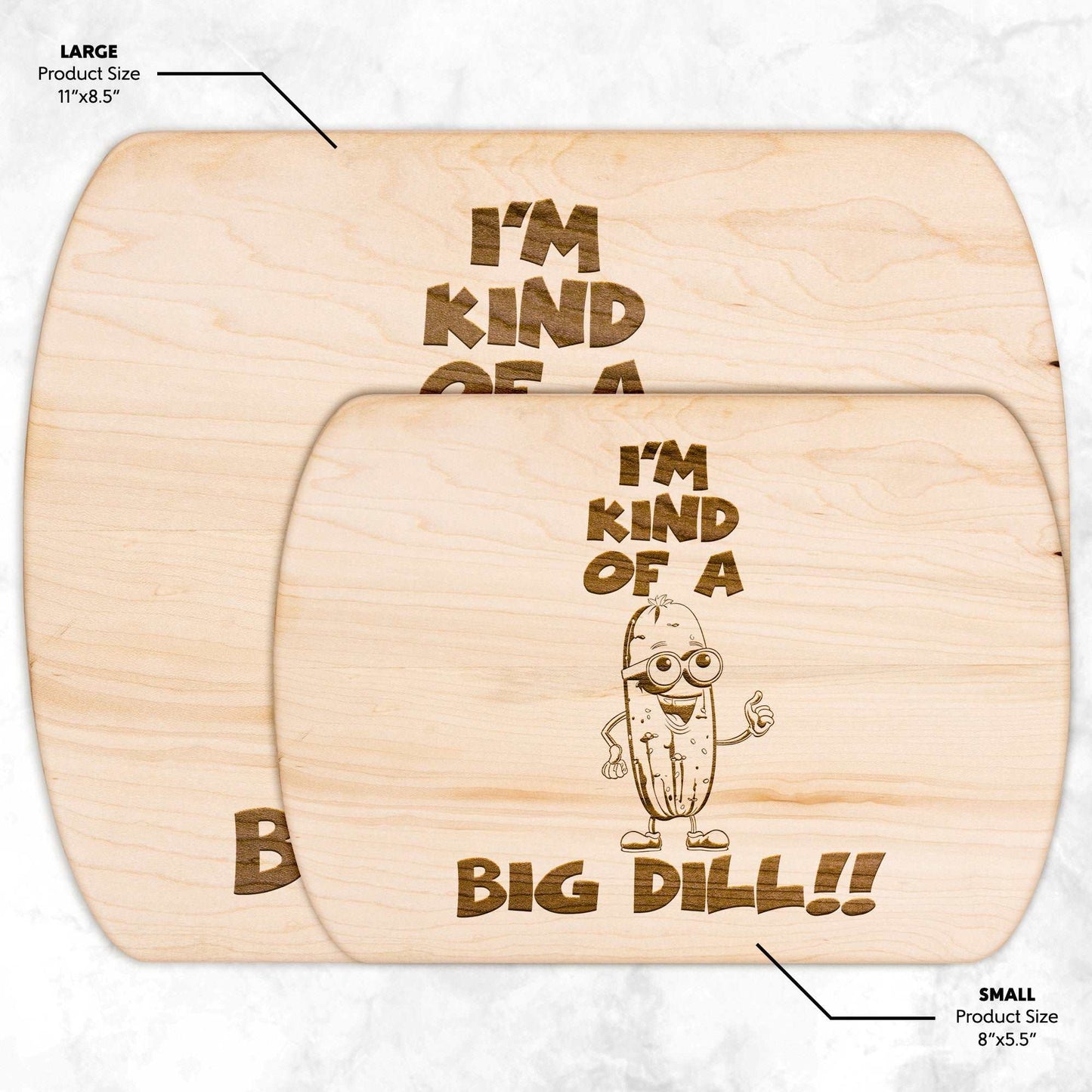 Funny Hardwood Oval Cutting Board - Big Dill