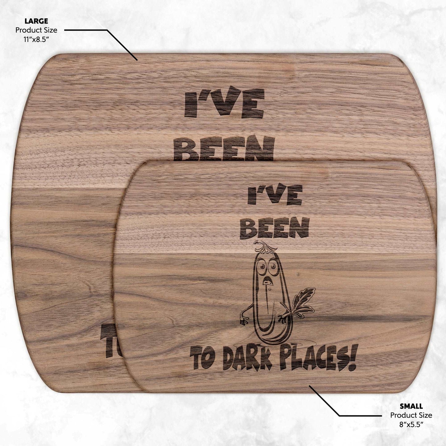 Funny Hardwood Oval Cutting Board - Dark Places