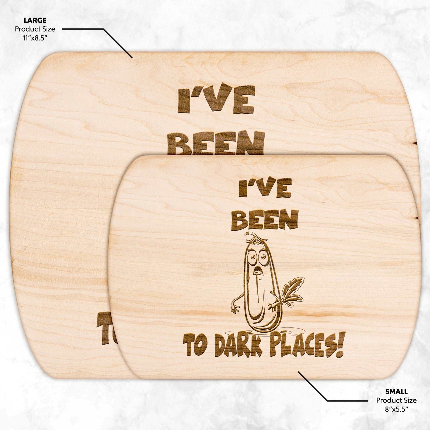 Funny Hardwood Oval Cutting Board - Dark Places