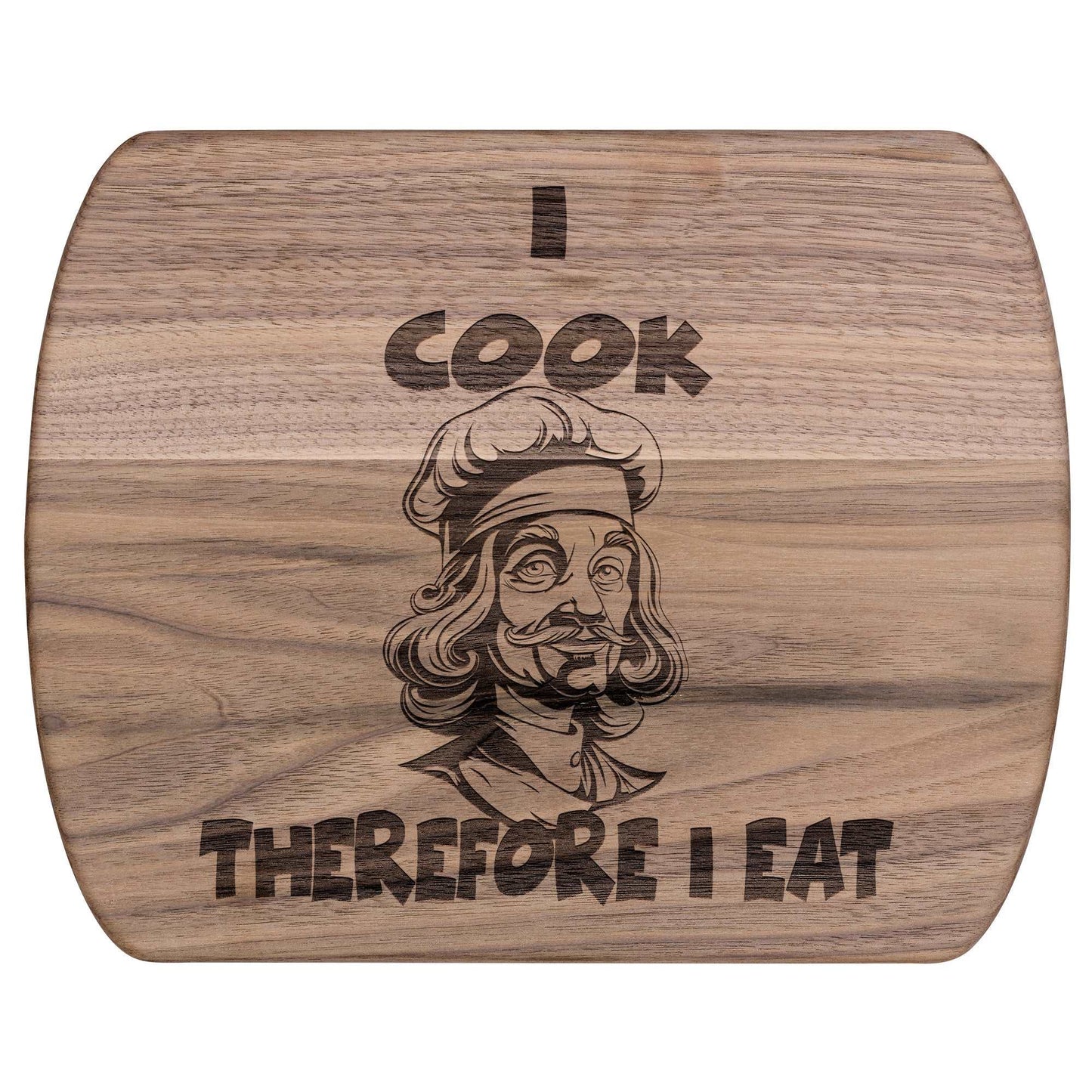 Funny Hardwood Oval Cutting Board - Descartes