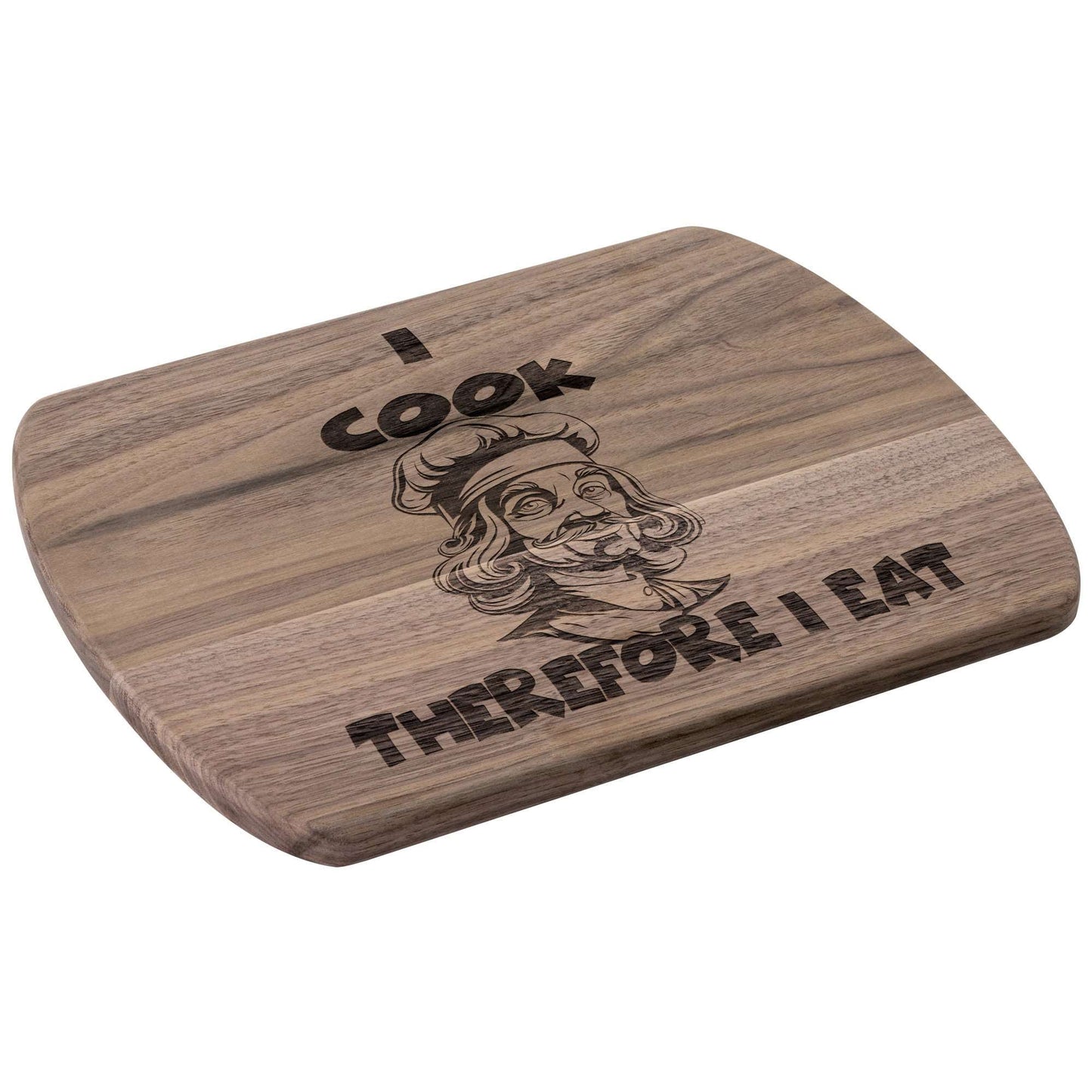 Funny Hardwood Oval Cutting Board - Descartes