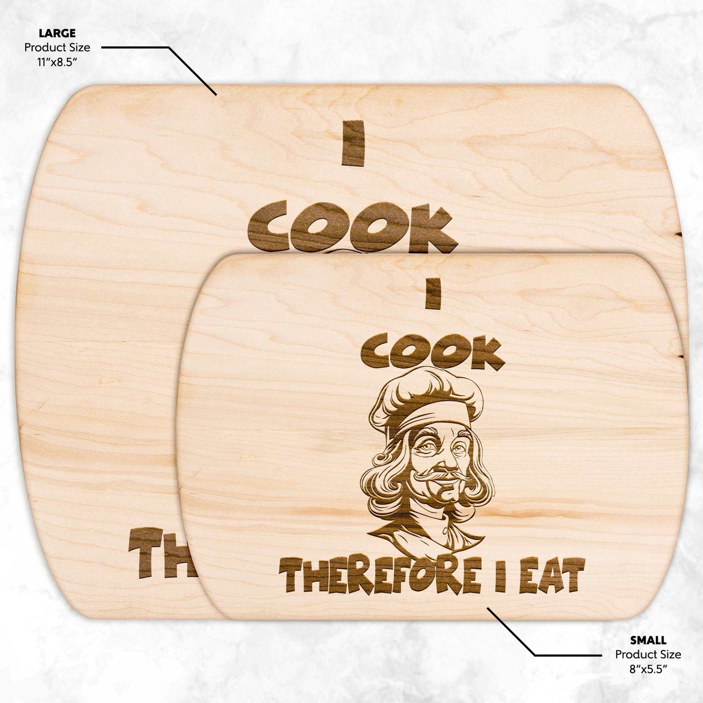 Funny Hardwood Oval Cutting Board - Descartes