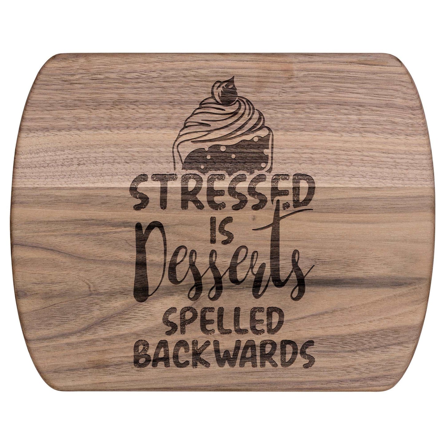 Funny Hardwood Oval Cutting Board - Dessert