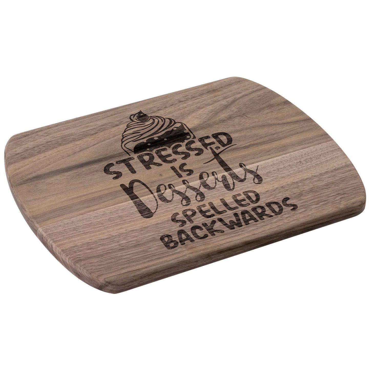 Funny Hardwood Oval Cutting Board - Dessert