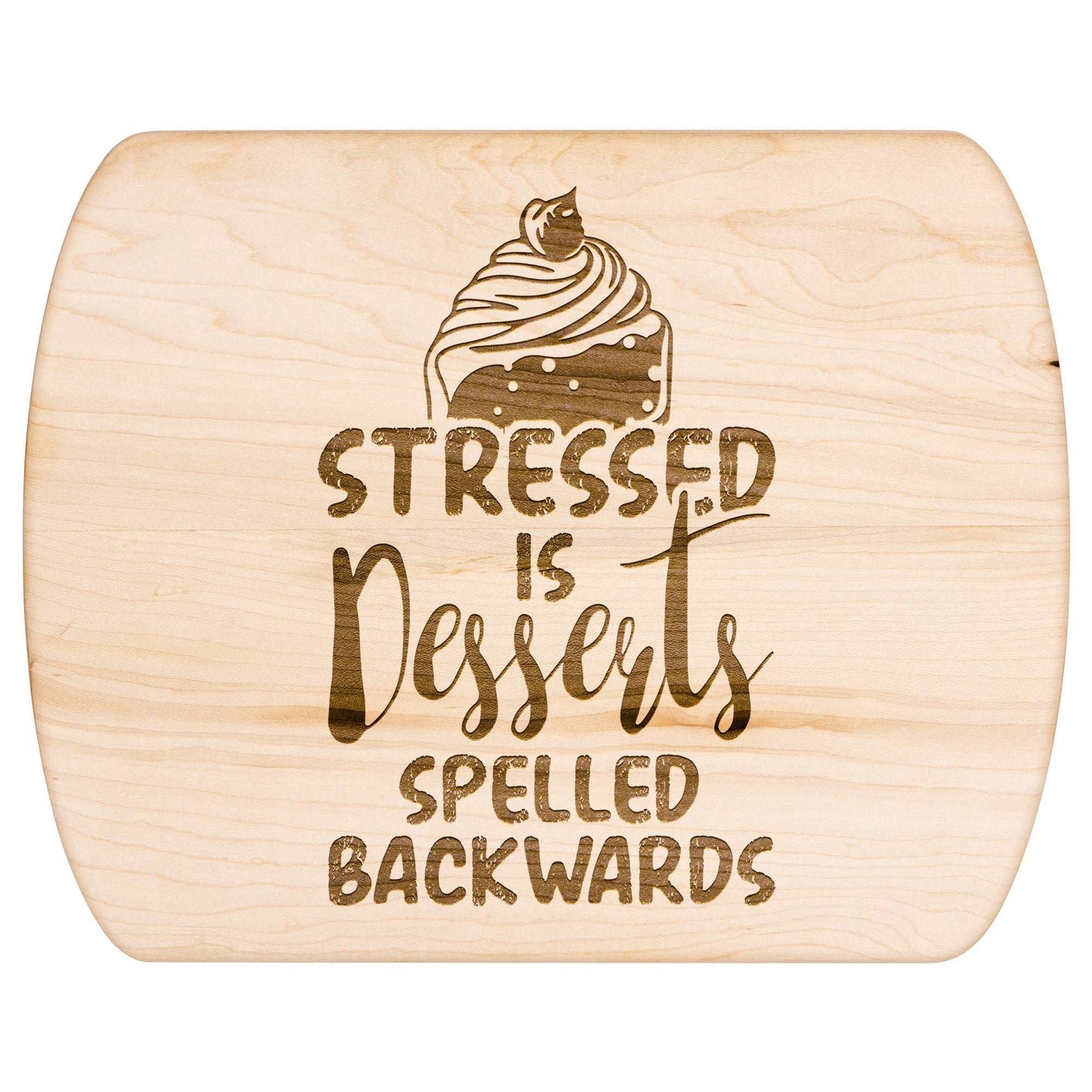 Funny Hardwood Oval Cutting Board - Dessert