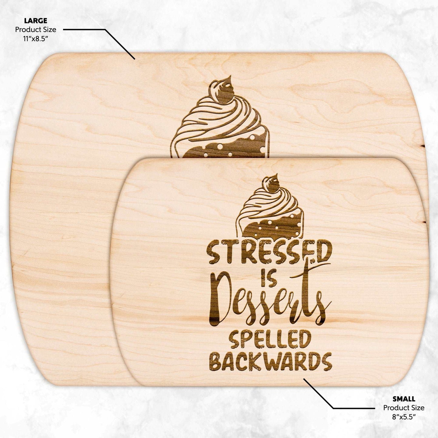 Funny Hardwood Oval Cutting Board - Dessert
