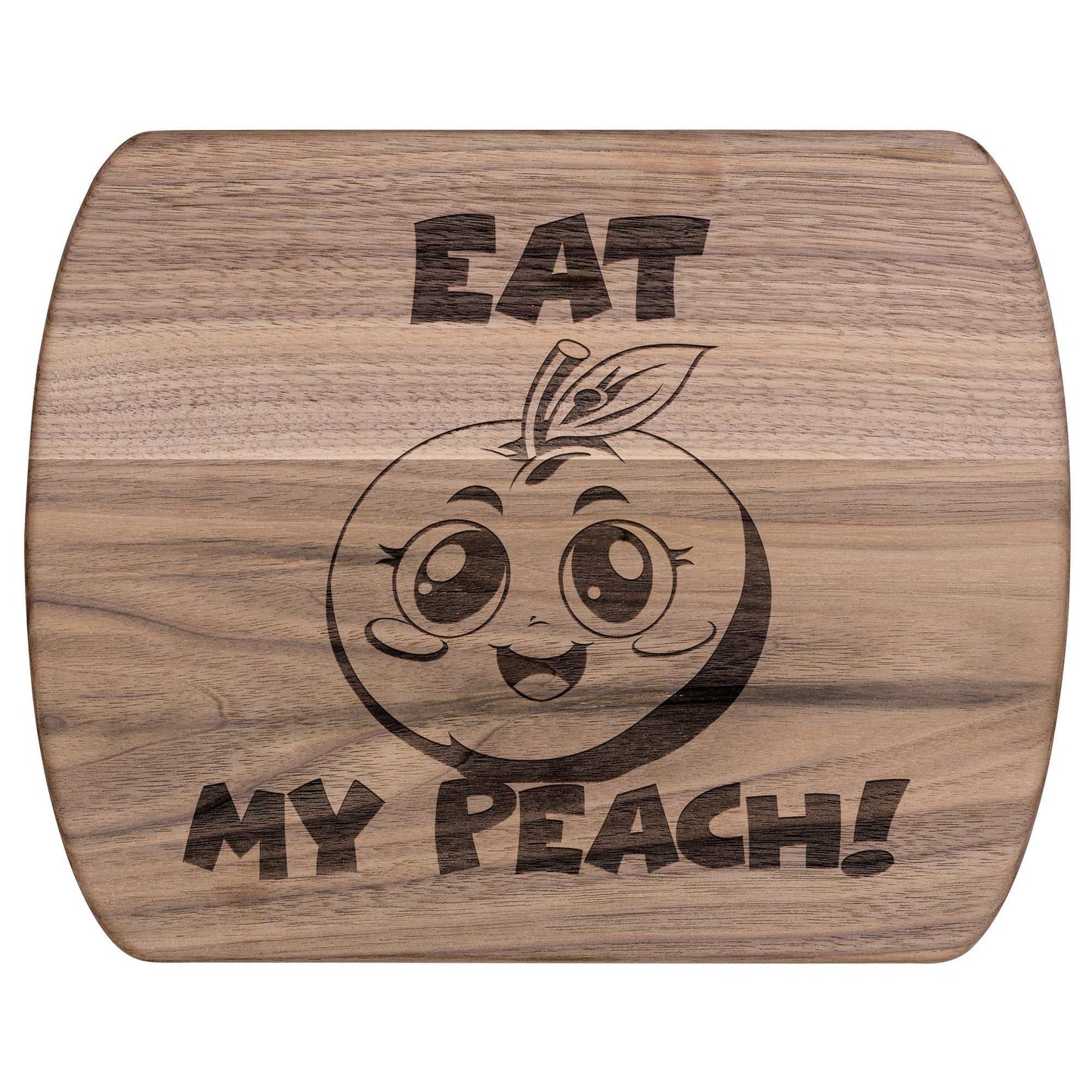 Funny Hardwood Oval Cutting Board - Eat My Peach