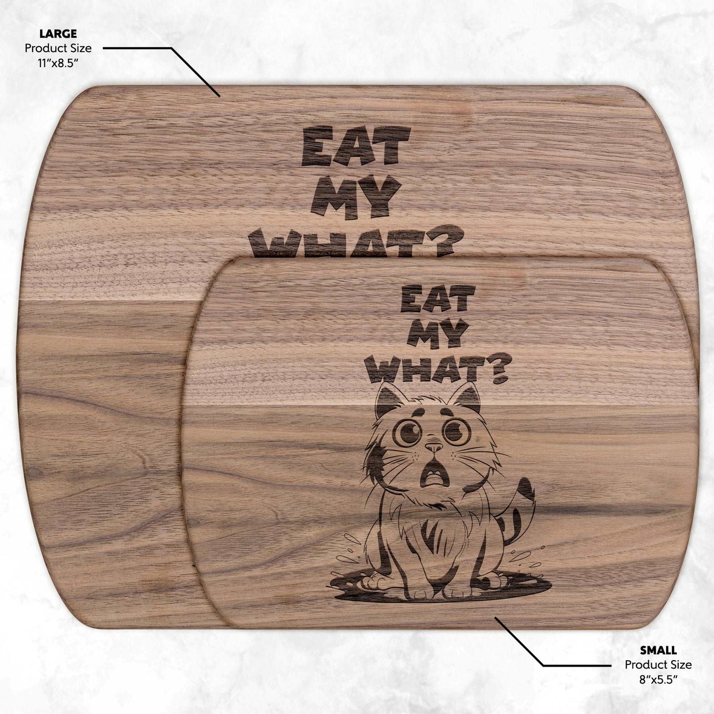 Funny Hardwood Oval Cutting Board - Eat My What