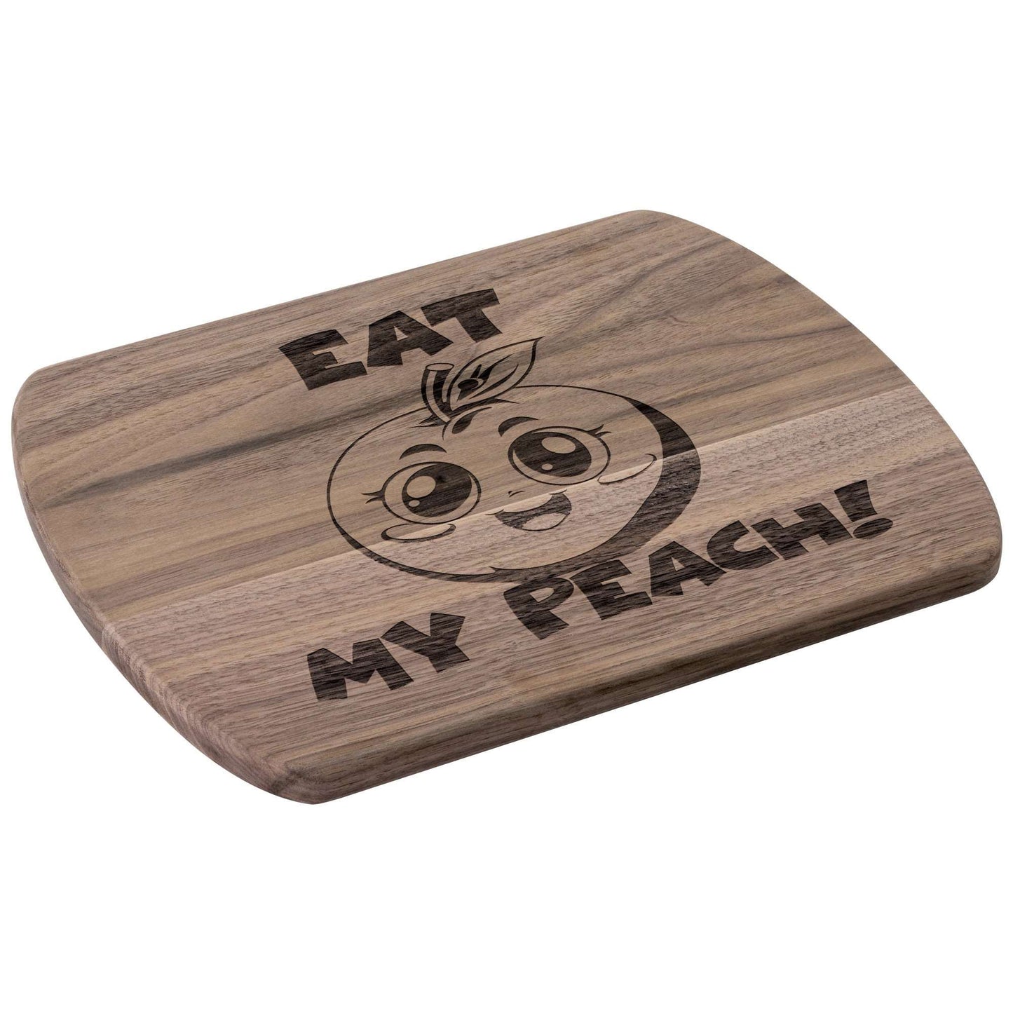 Funny Hardwood Oval Cutting Board - Eat My Peach
