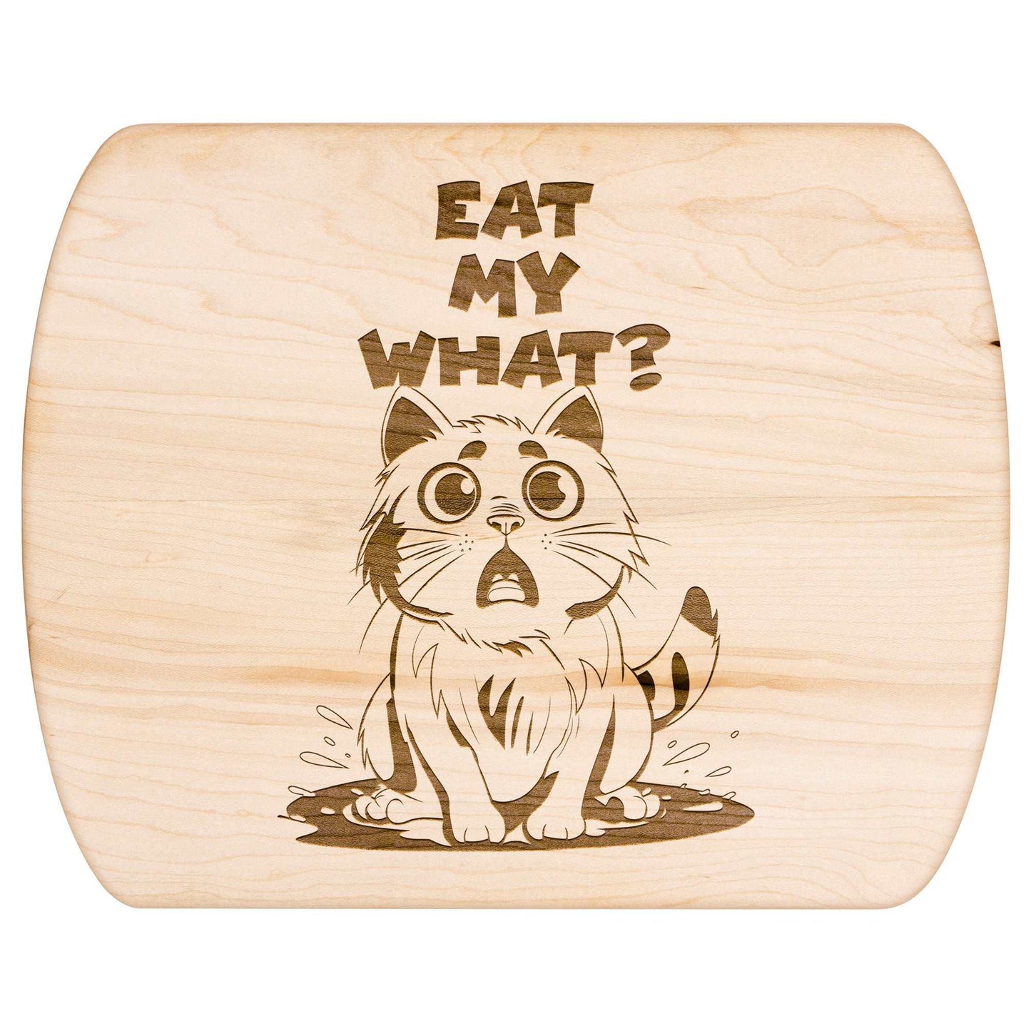 Funny Hardwood Oval Cutting Board - Eat My What