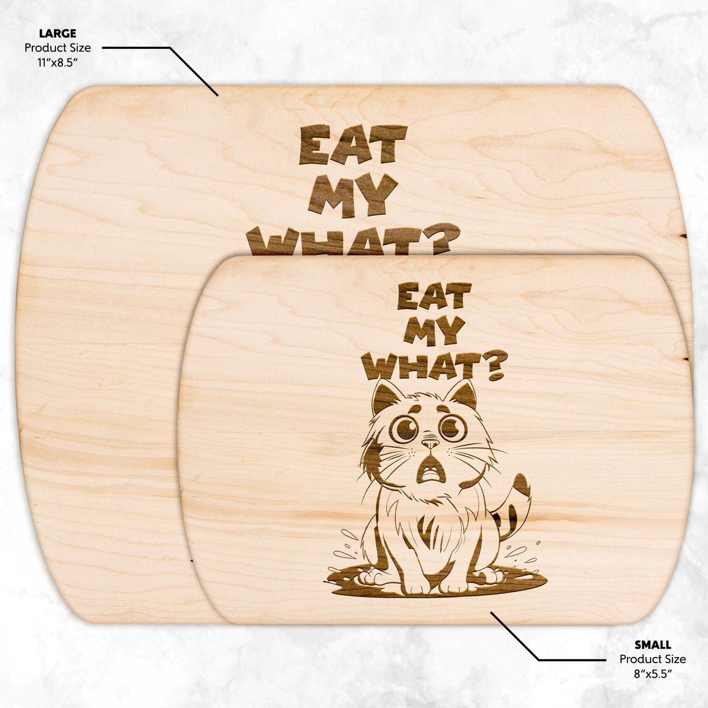 Funny Hardwood Oval Cutting Board - Eat My What