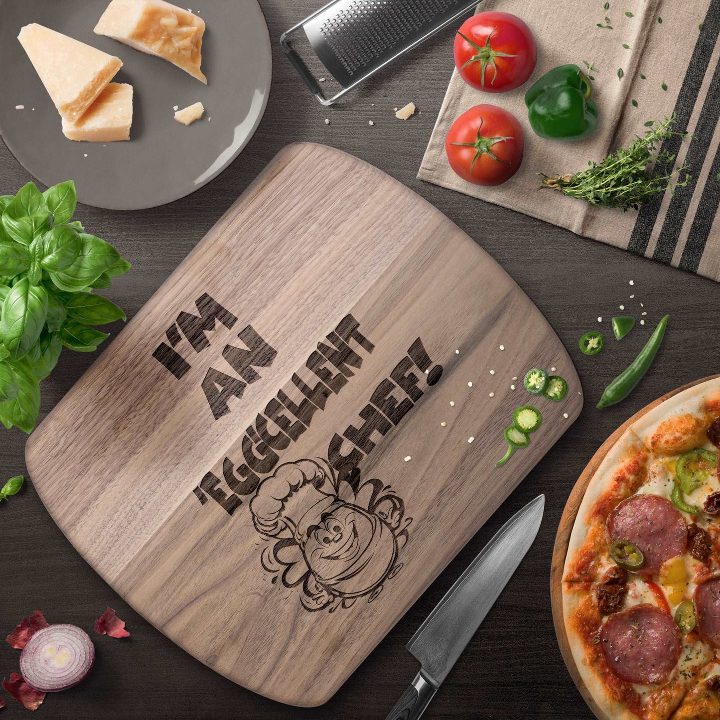 Funny Hardwood Oval Cutting Board - Eggcelent