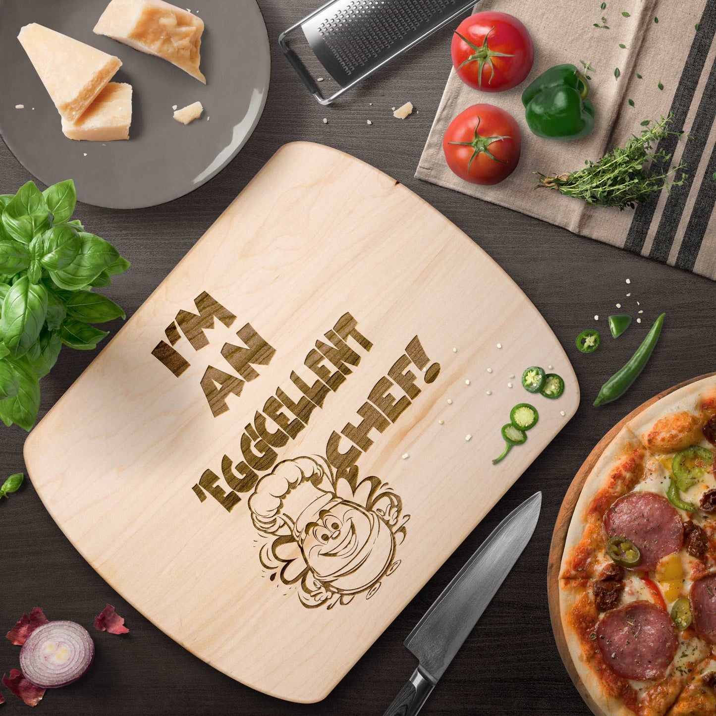 Funny Hardwood Oval Cutting Board - Eggcelent