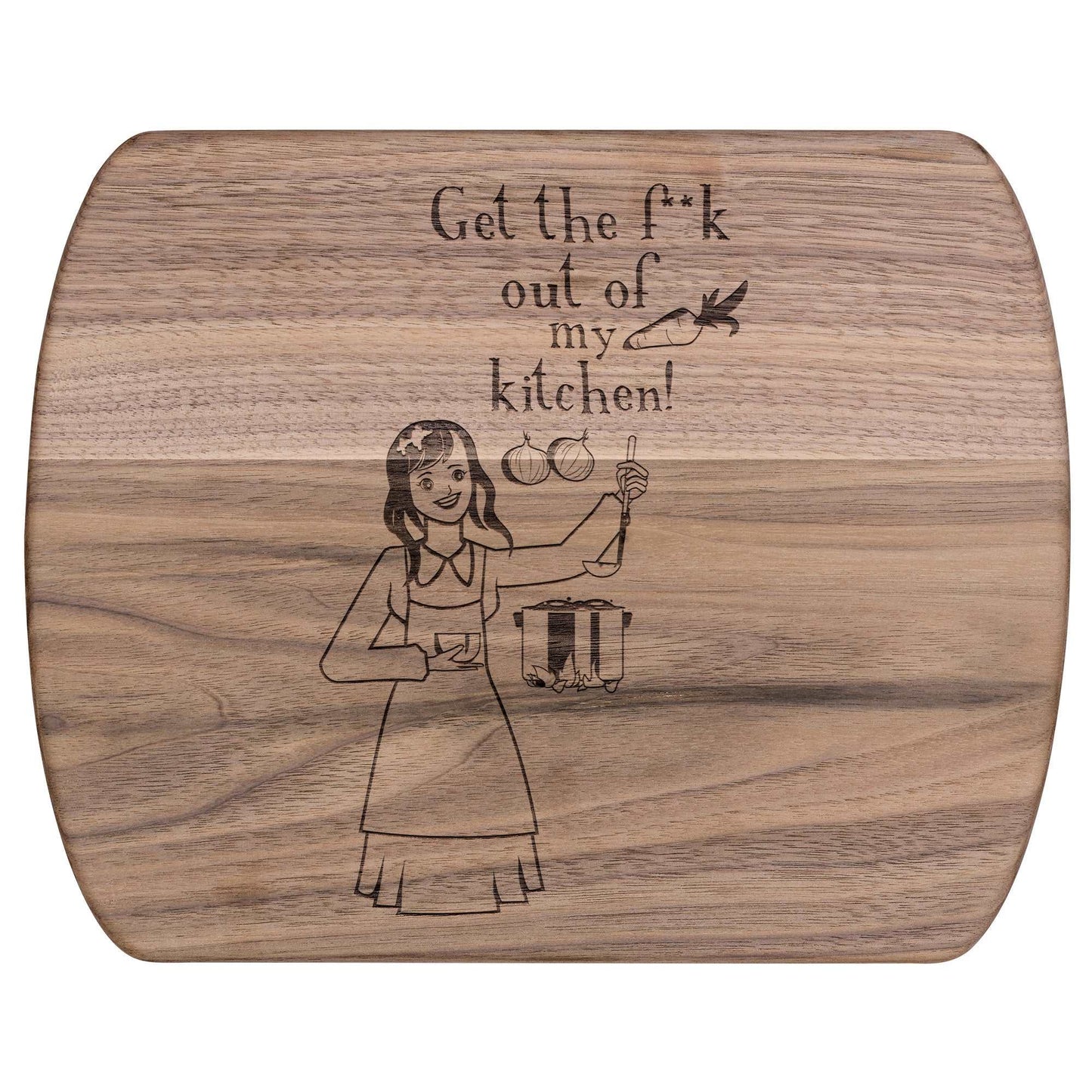 Funny Hardwood Oval Cutting Board - Get the fuck
