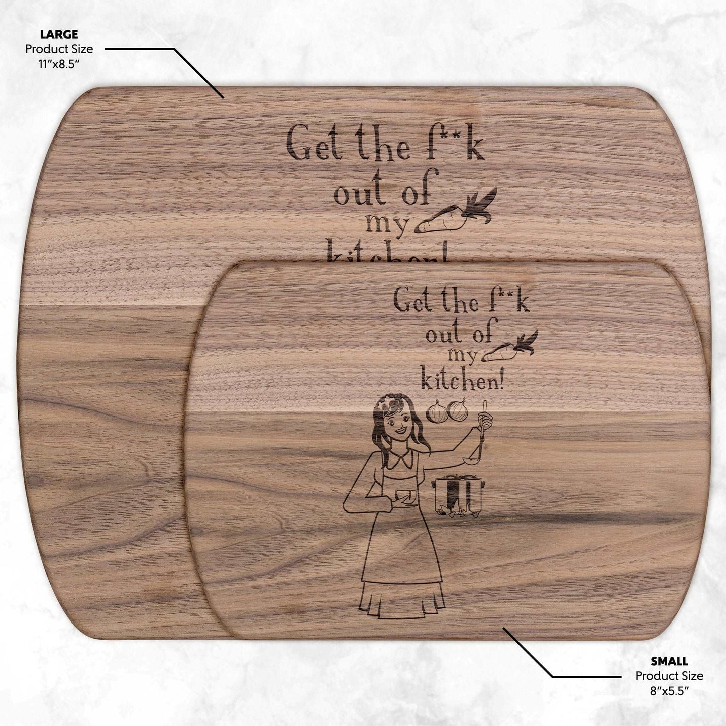 Funny Hardwood Oval Cutting Board - Get the fuck