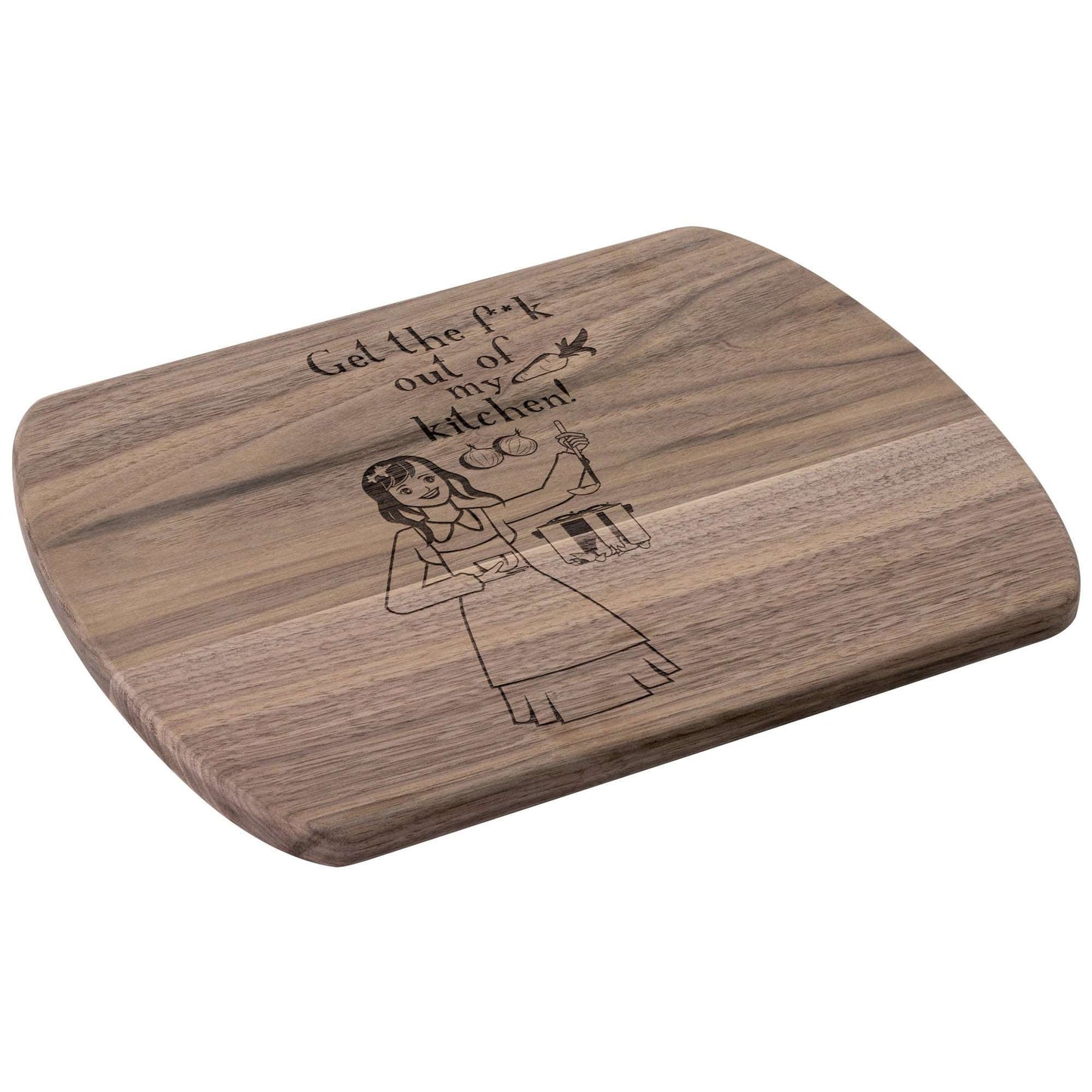 Funny Hardwood Oval Cutting Board - Get the fuck