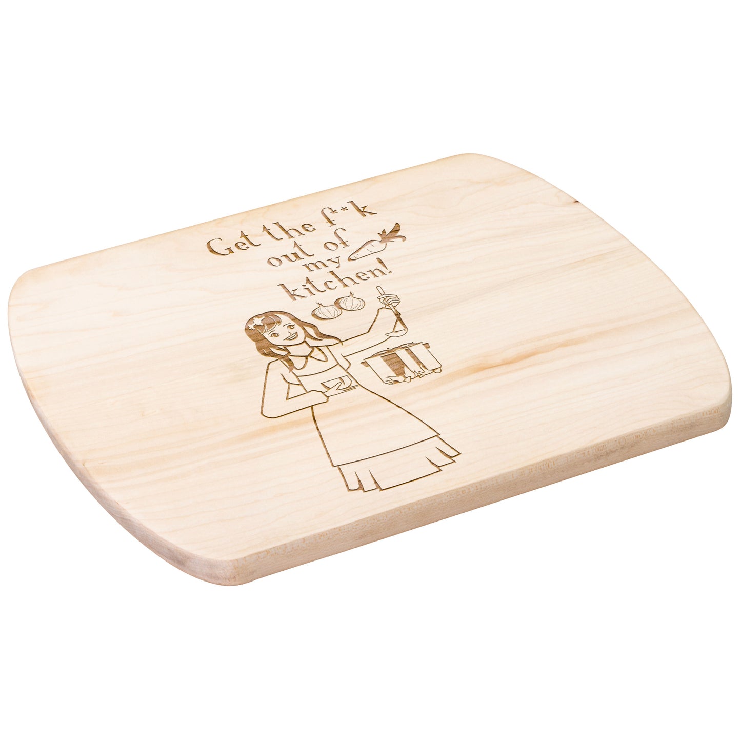 Funny Hardwood Oval Cutting Board - Get the fuck