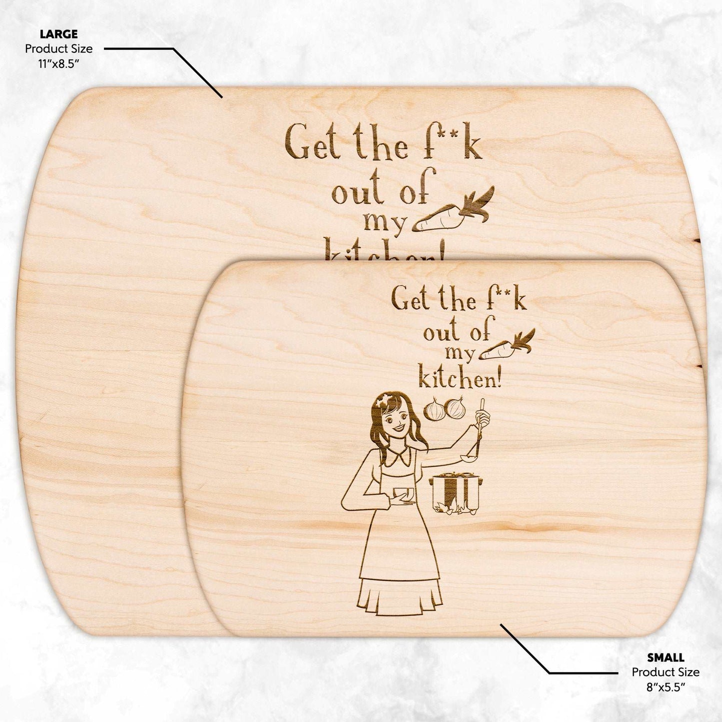 Funny Hardwood Oval Cutting Board - Get the fuck