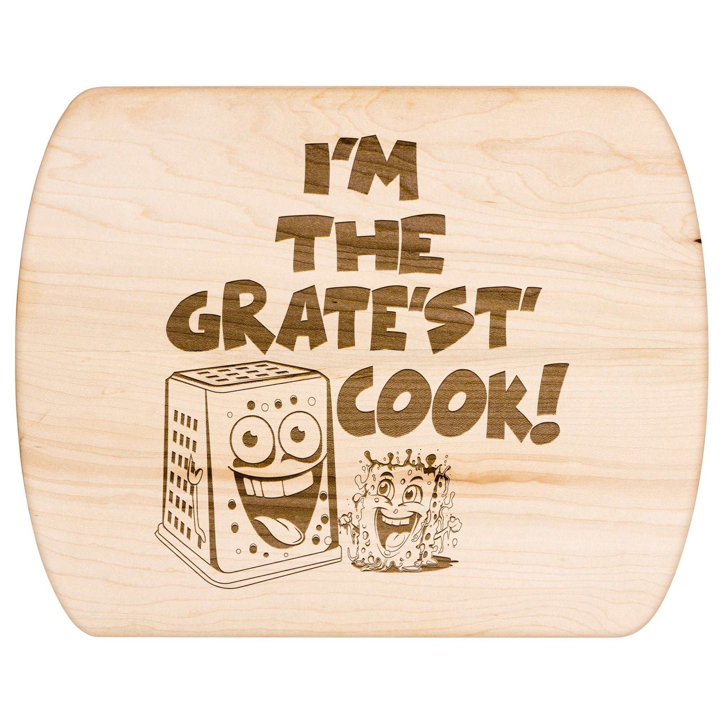Funny Hardwood Oval Cutting Board - Gratest Cook