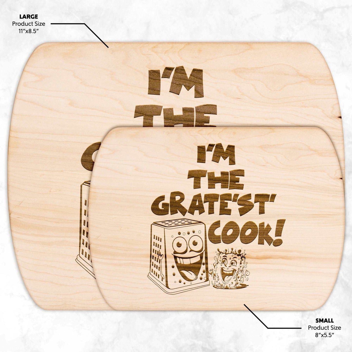 Funny Hardwood Oval Cutting Board - Gratest Cook
