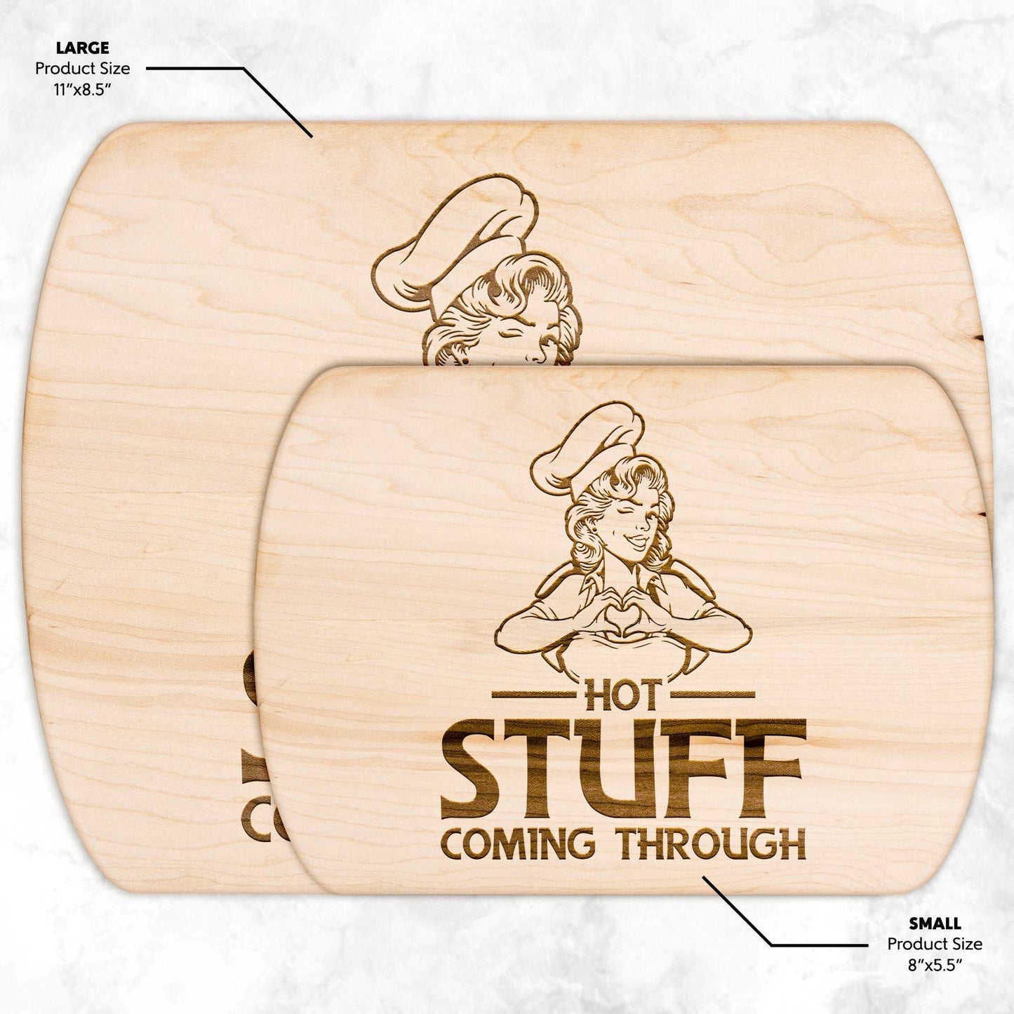 Funny Hardwood Oval Cutting Board - Hot Stuff