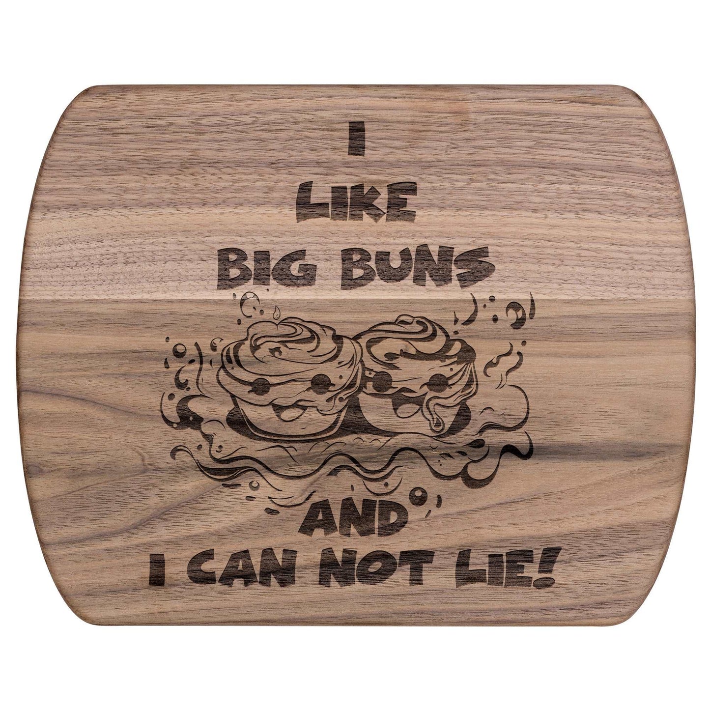 Funny Hardwood Oval Cutting Board - I Like Big Buns