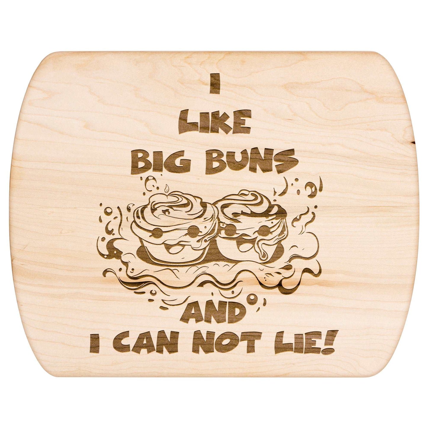 Funny Hardwood Oval Cutting Board - I Like Big Buns