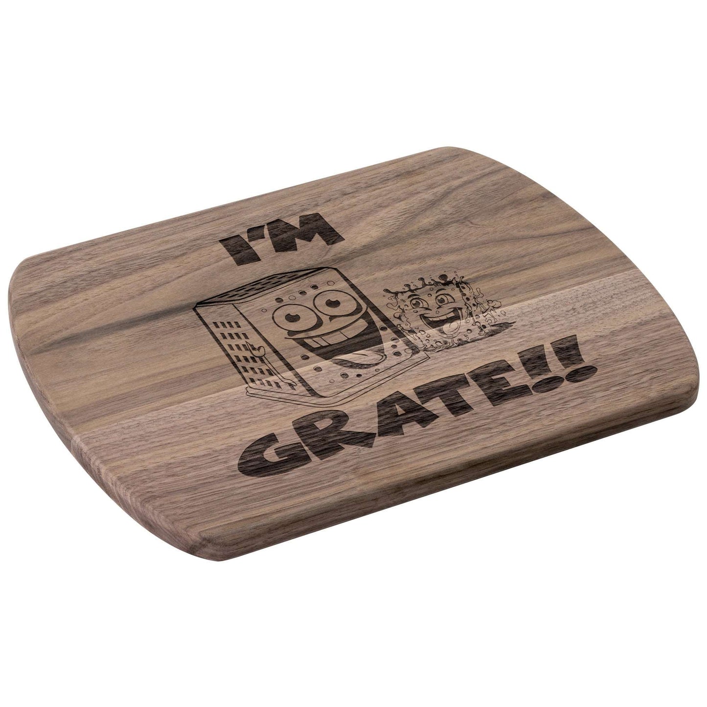 Funny Hardwood Oval Cutting Board - I'm Grate