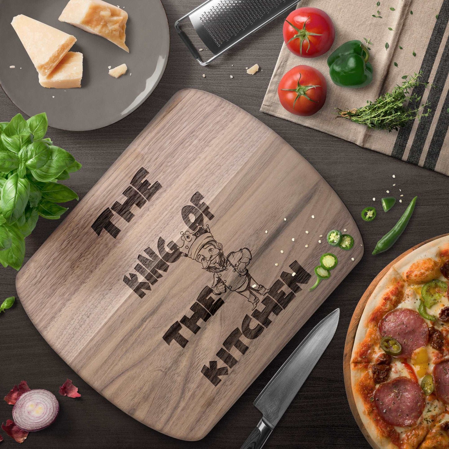 Funny Hardwood Oval Cutting Board - King of Kitchen