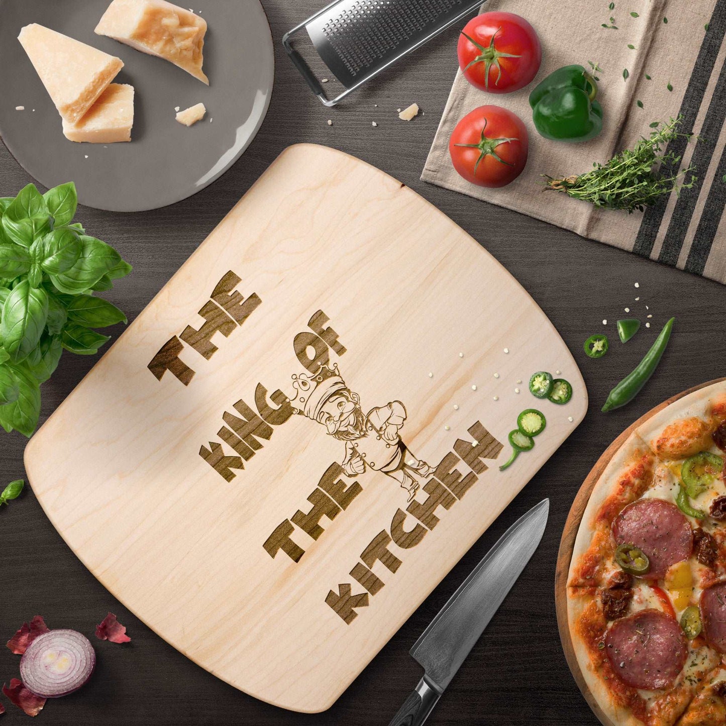Funny Hardwood Oval Cutting Board - King of Kitchen