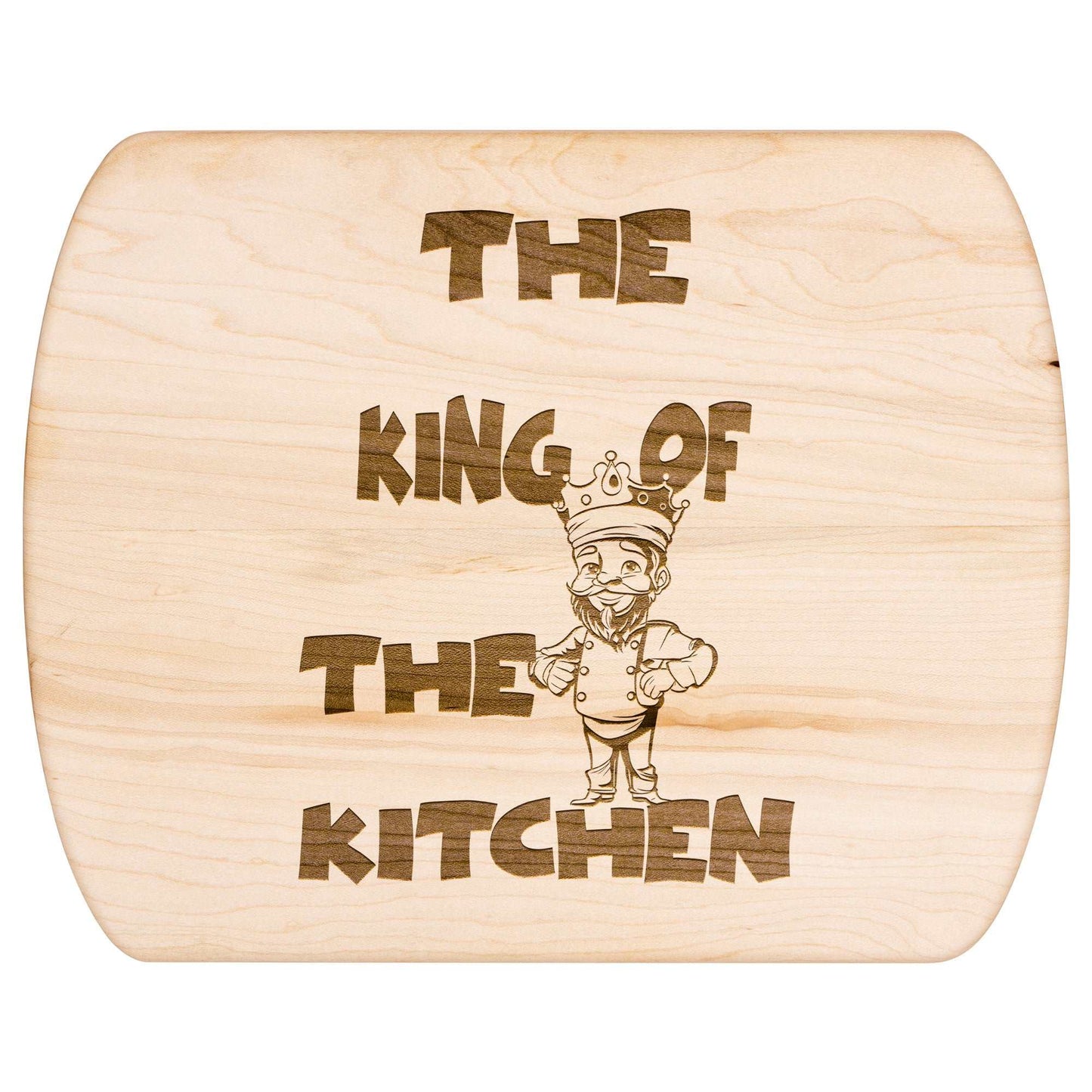 Funny Hardwood Oval Cutting Board - King of Kitchen