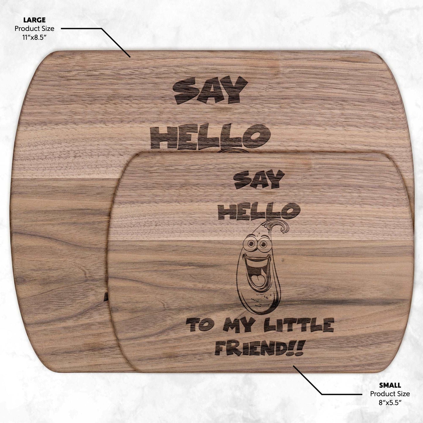 Funny Hardwood Oval Cutting Board - My Little Friend
