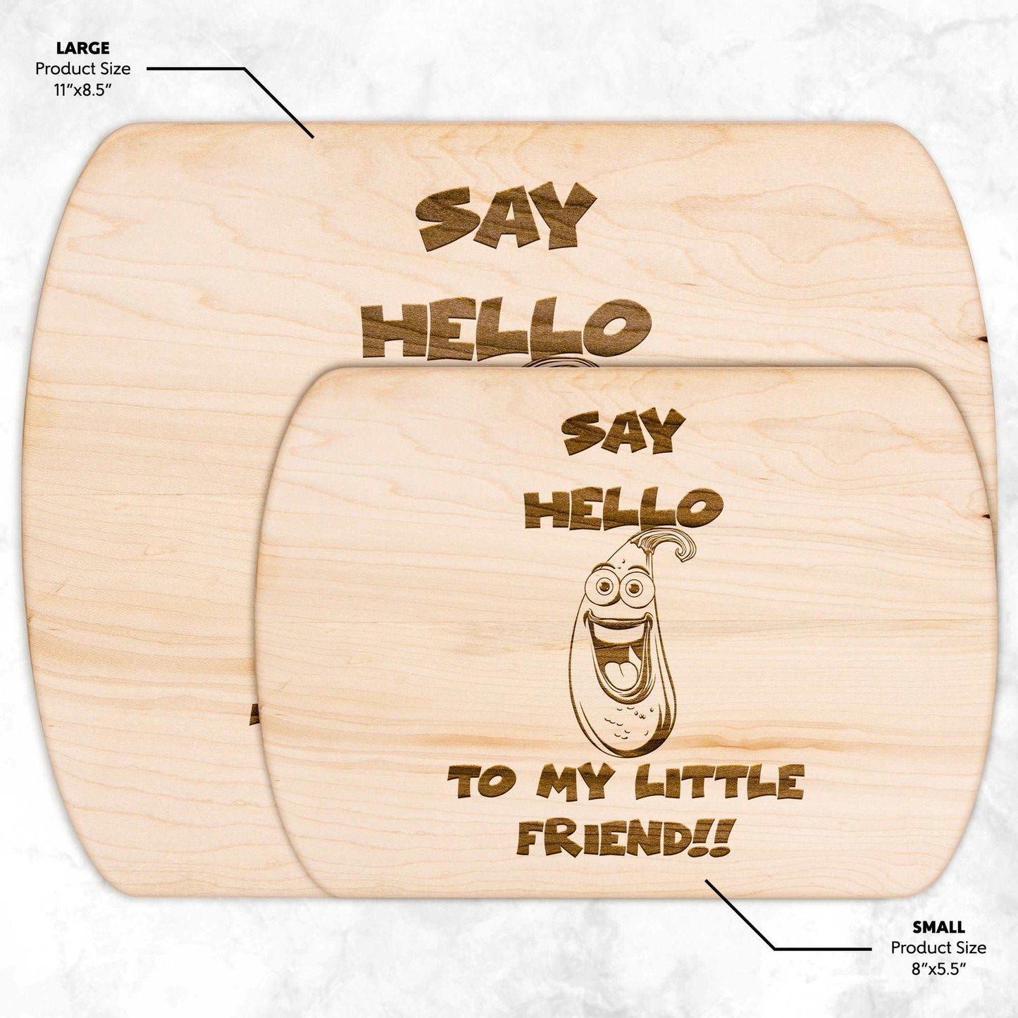 Funny Hardwood Oval Cutting Board - My Little Friend