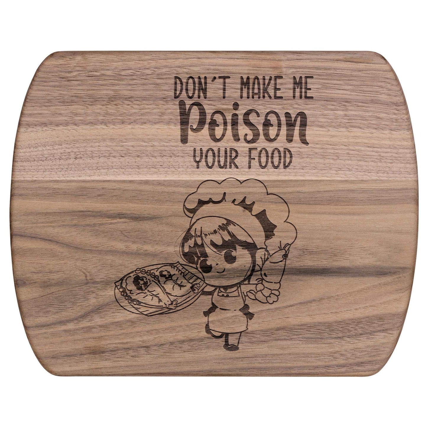 Funny Hardwood Oval Cutting Board - Poison Food