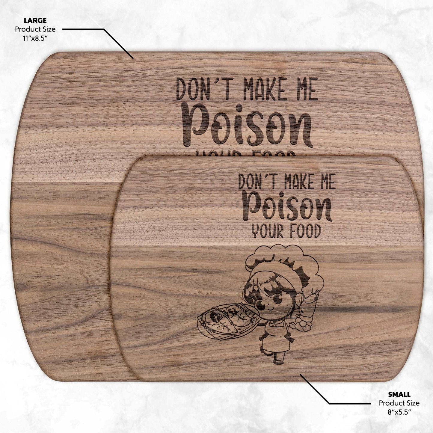 Funny Hardwood Oval Cutting Board - Poison Food