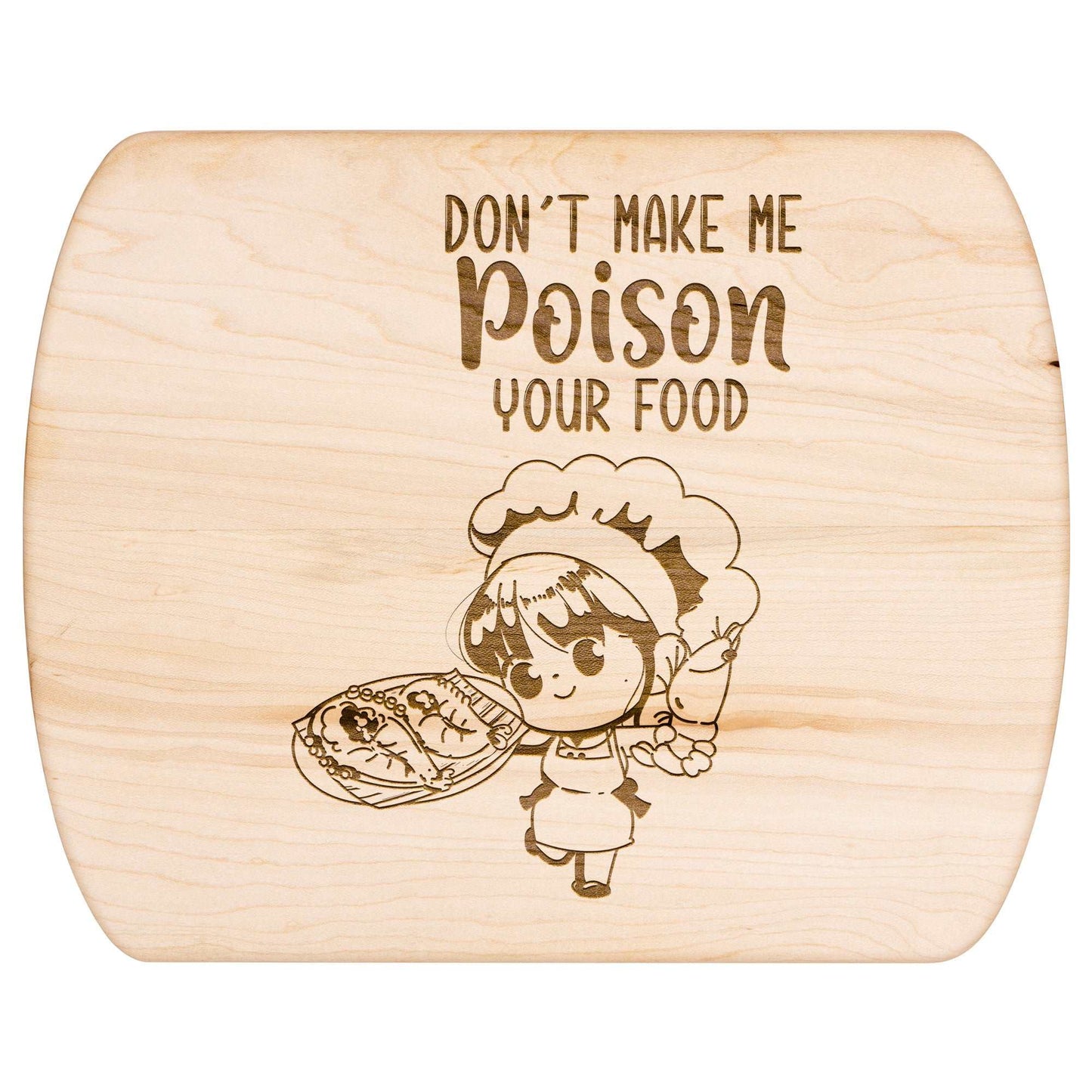 Funny Hardwood Oval Cutting Board - Poison Food
