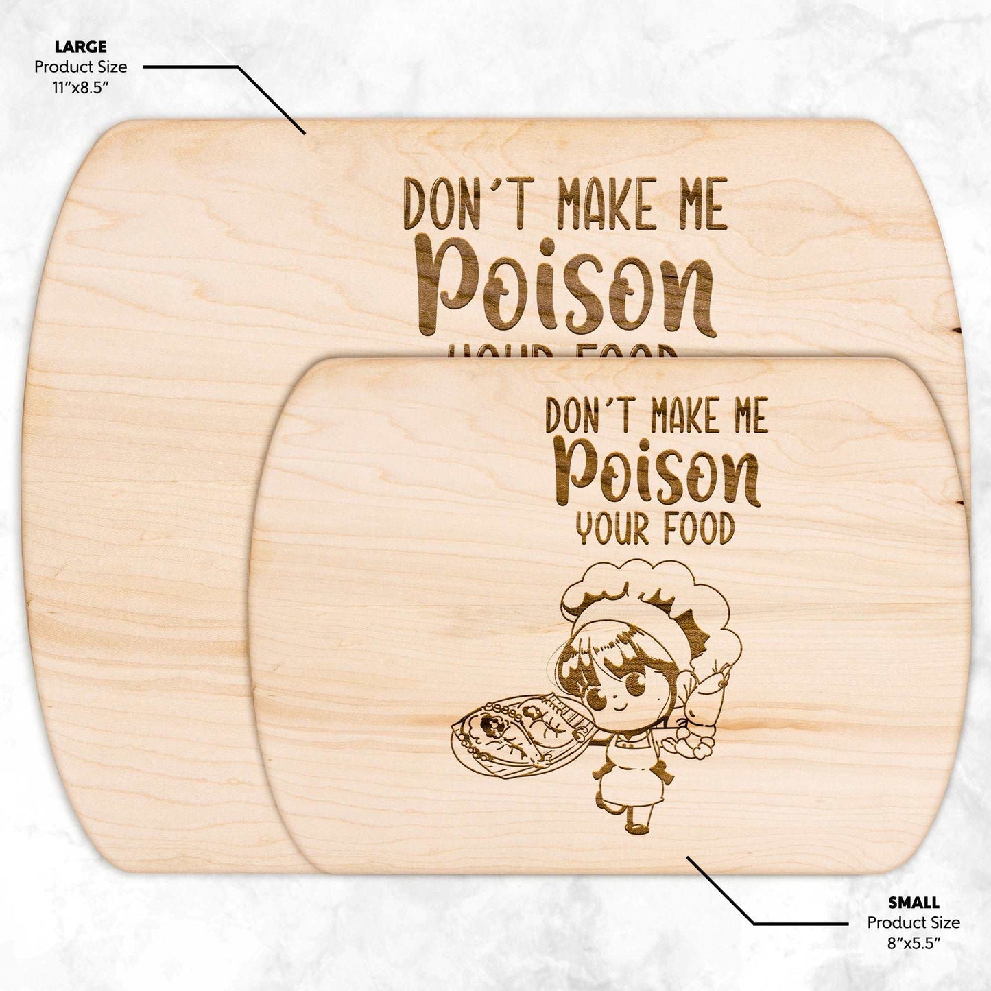 Funny Hardwood Oval Cutting Board - Poison Food
