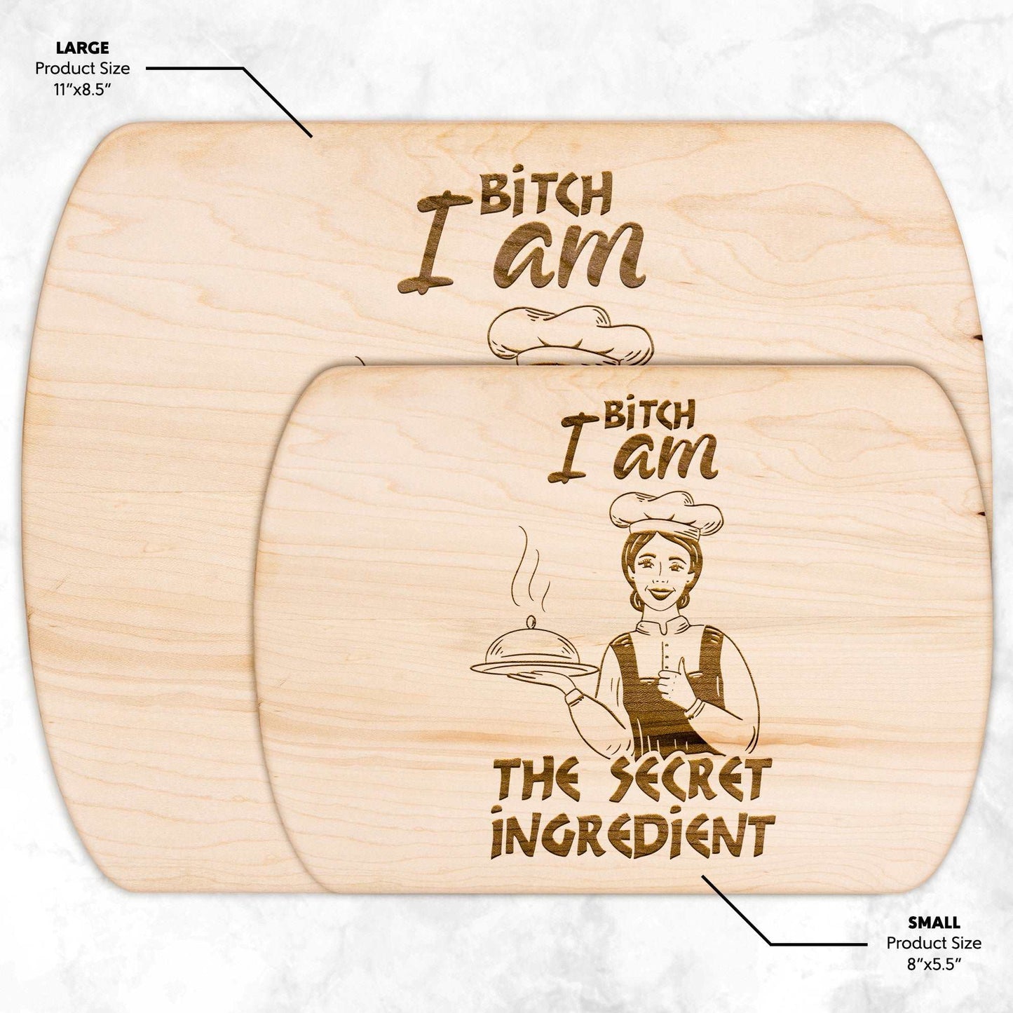 Funny Hardwood Oval Cutting Board - Secret Ingredient
