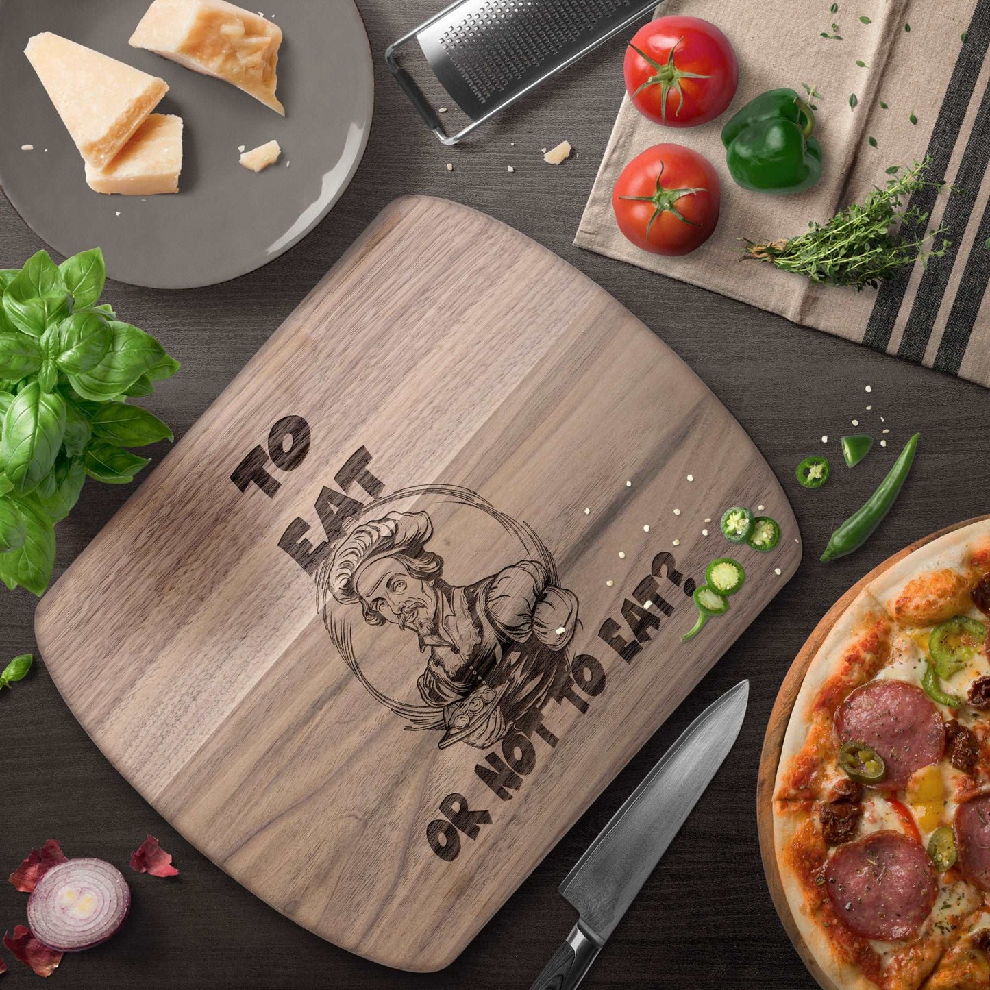 Funny Hardwood Oval Cutting Board - Shakespear