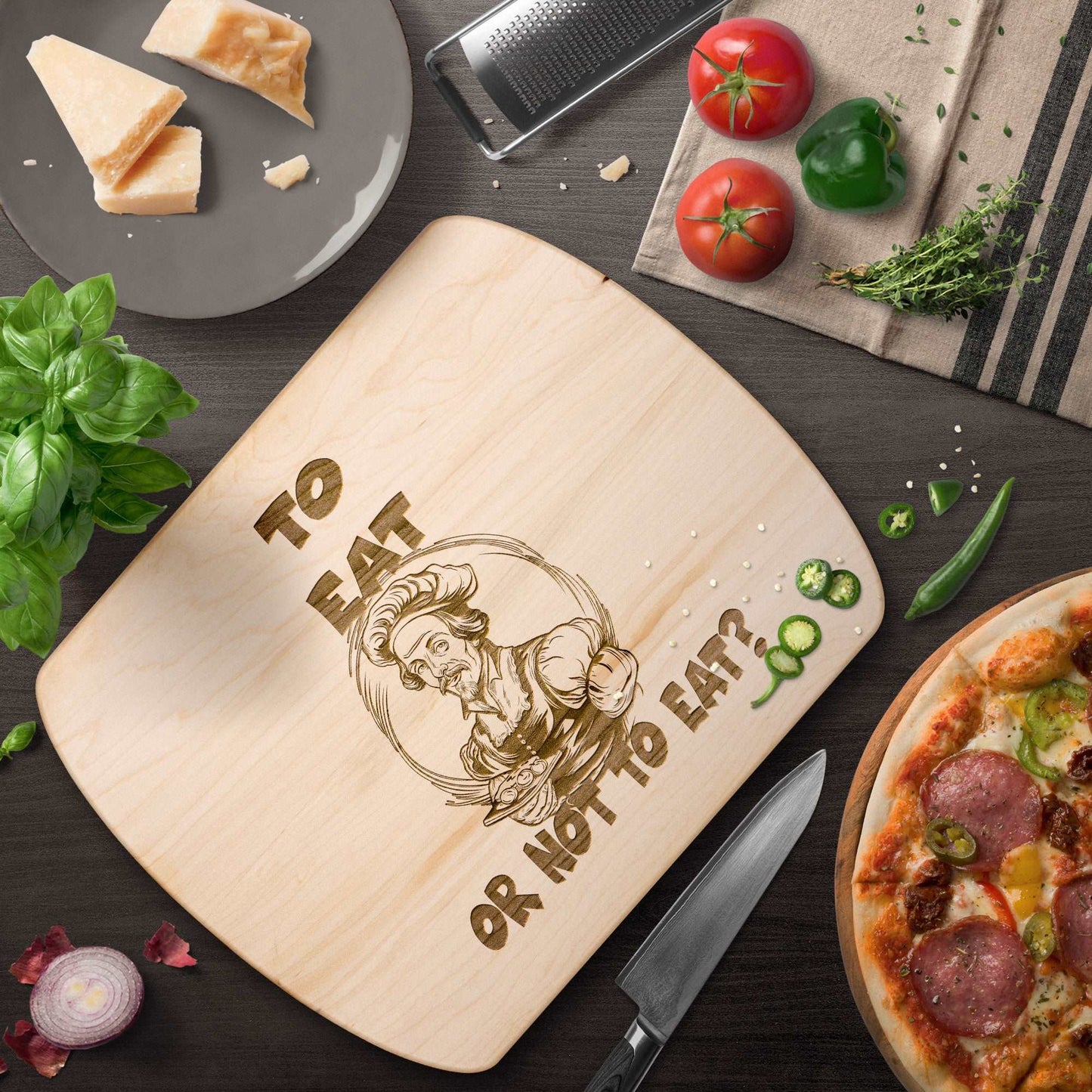 Funny Hardwood Oval Cutting Board - Shakespear