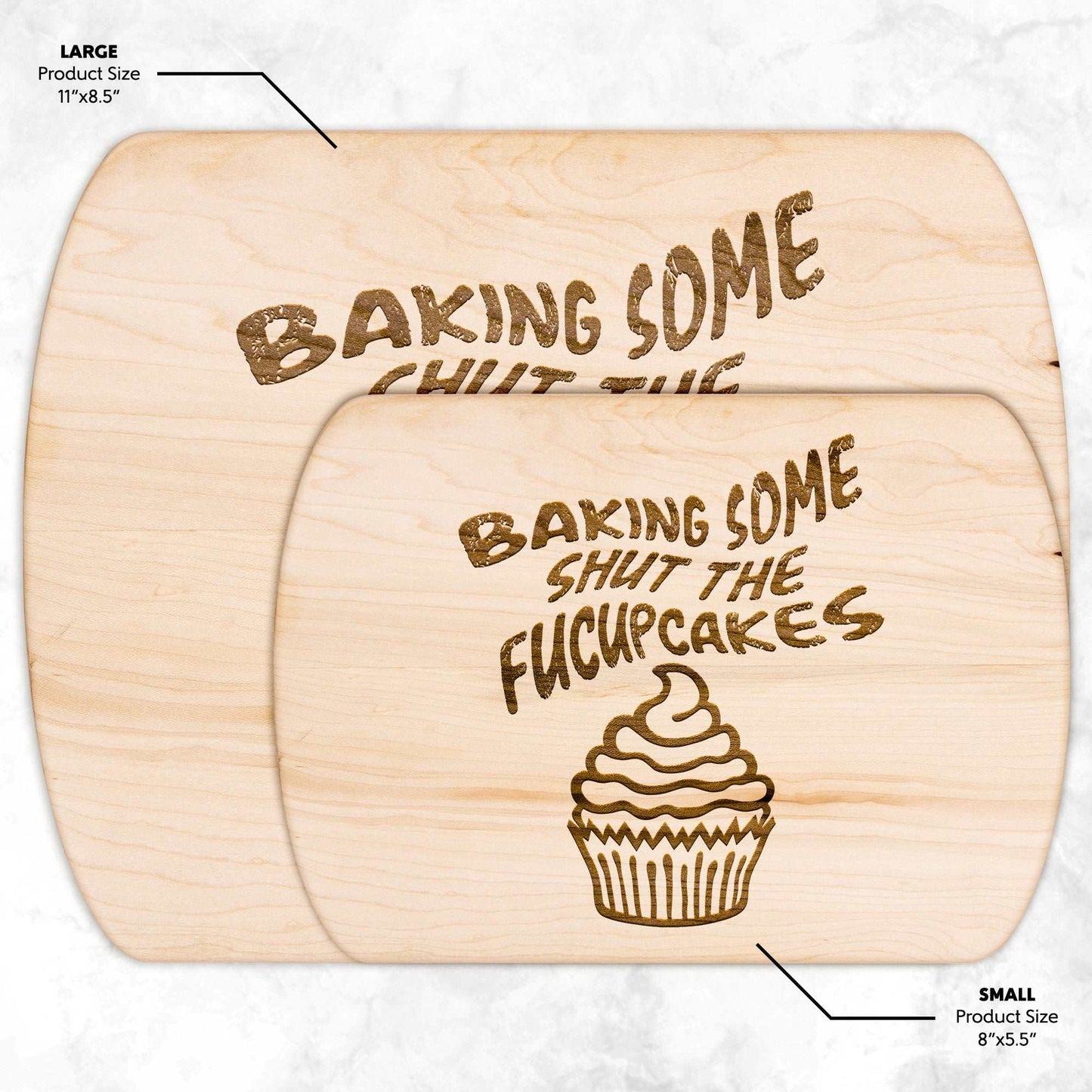 Funny Hardwood Oval Cutting Board - Shut the Cupcake