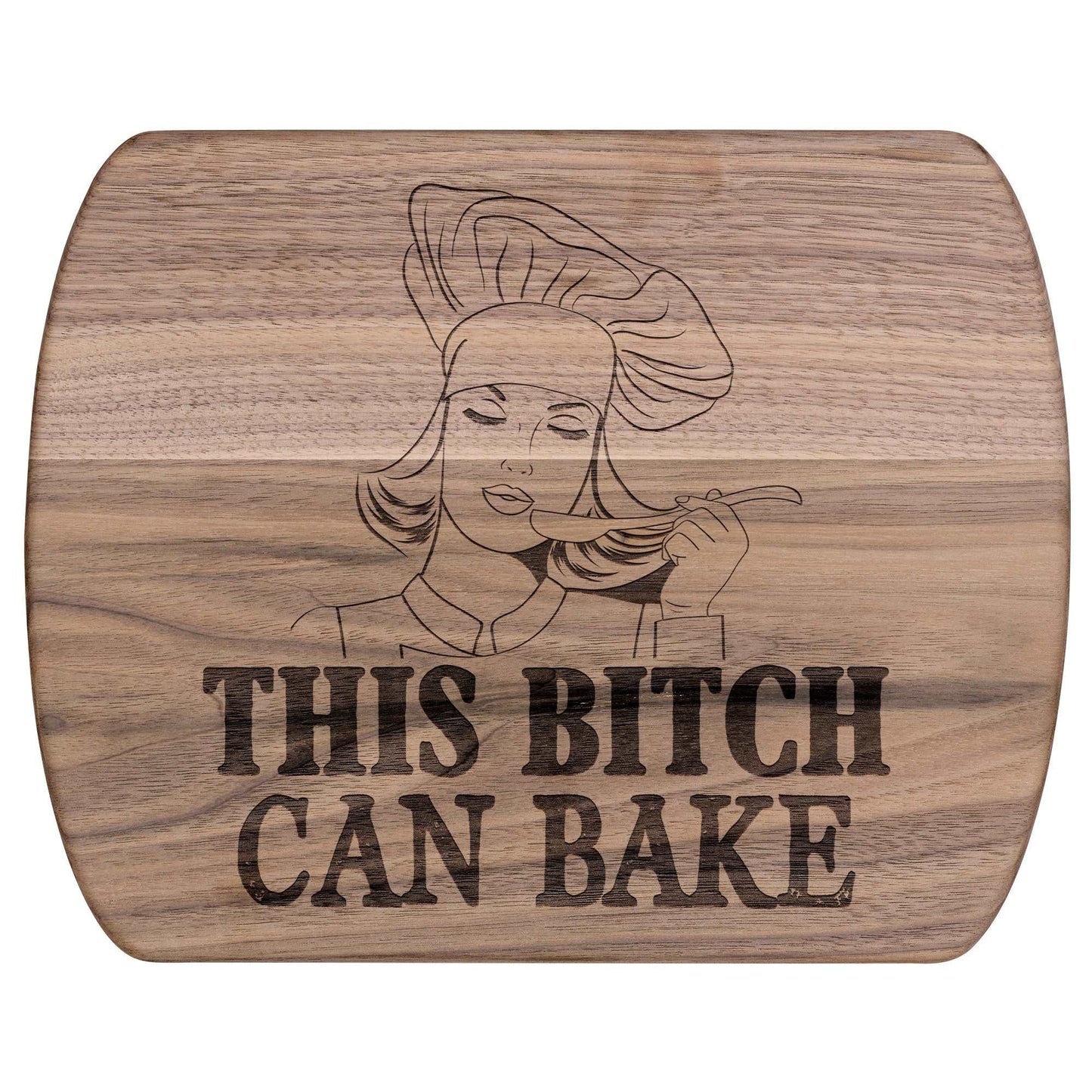 Funny Hardwood Oval Cutting Board - This Bitch