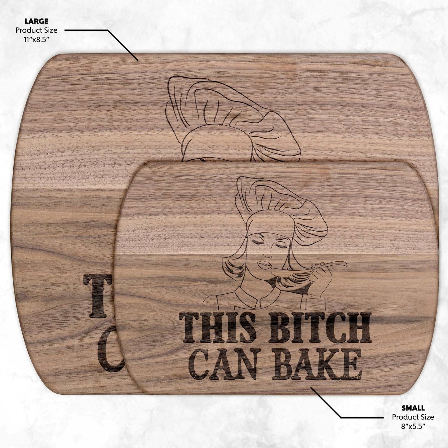 Funny Hardwood Oval Cutting Board - This Bitch