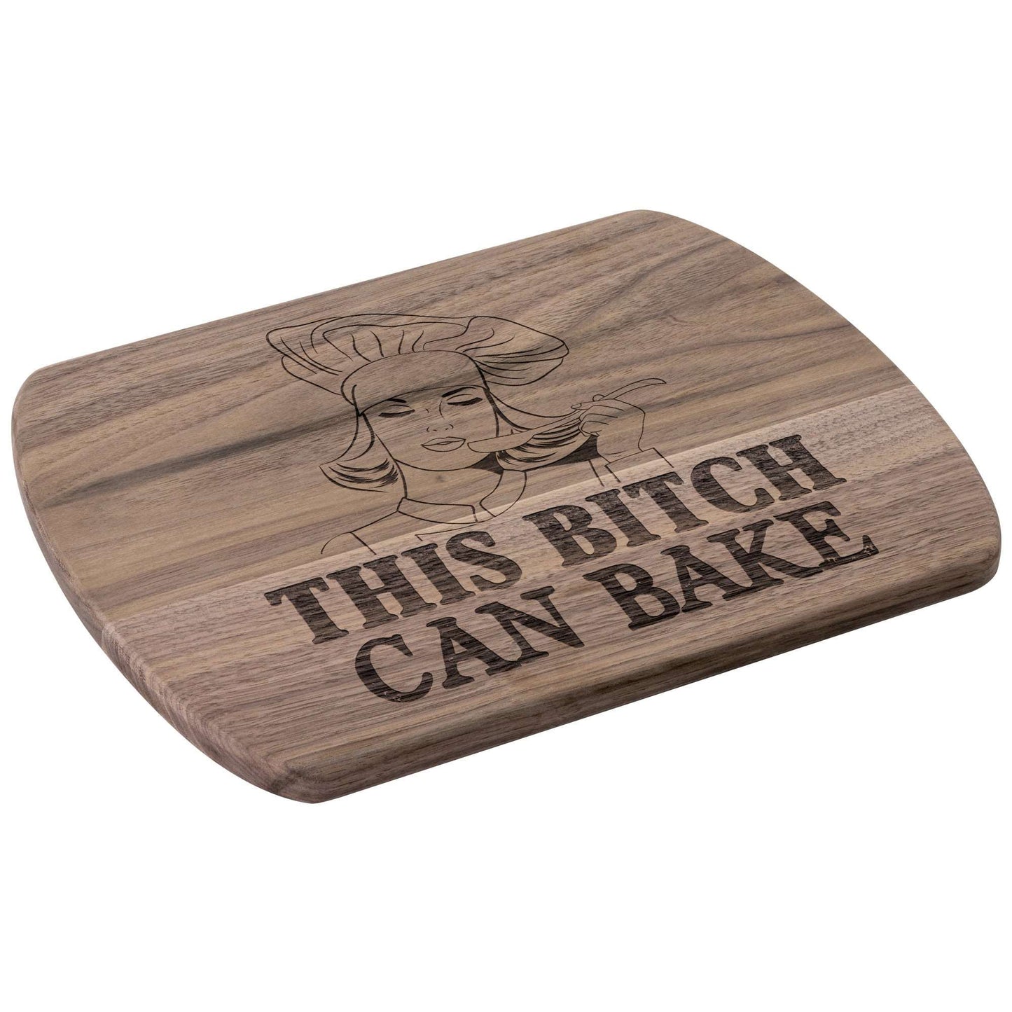 Funny Hardwood Oval Cutting Board - This Bitch