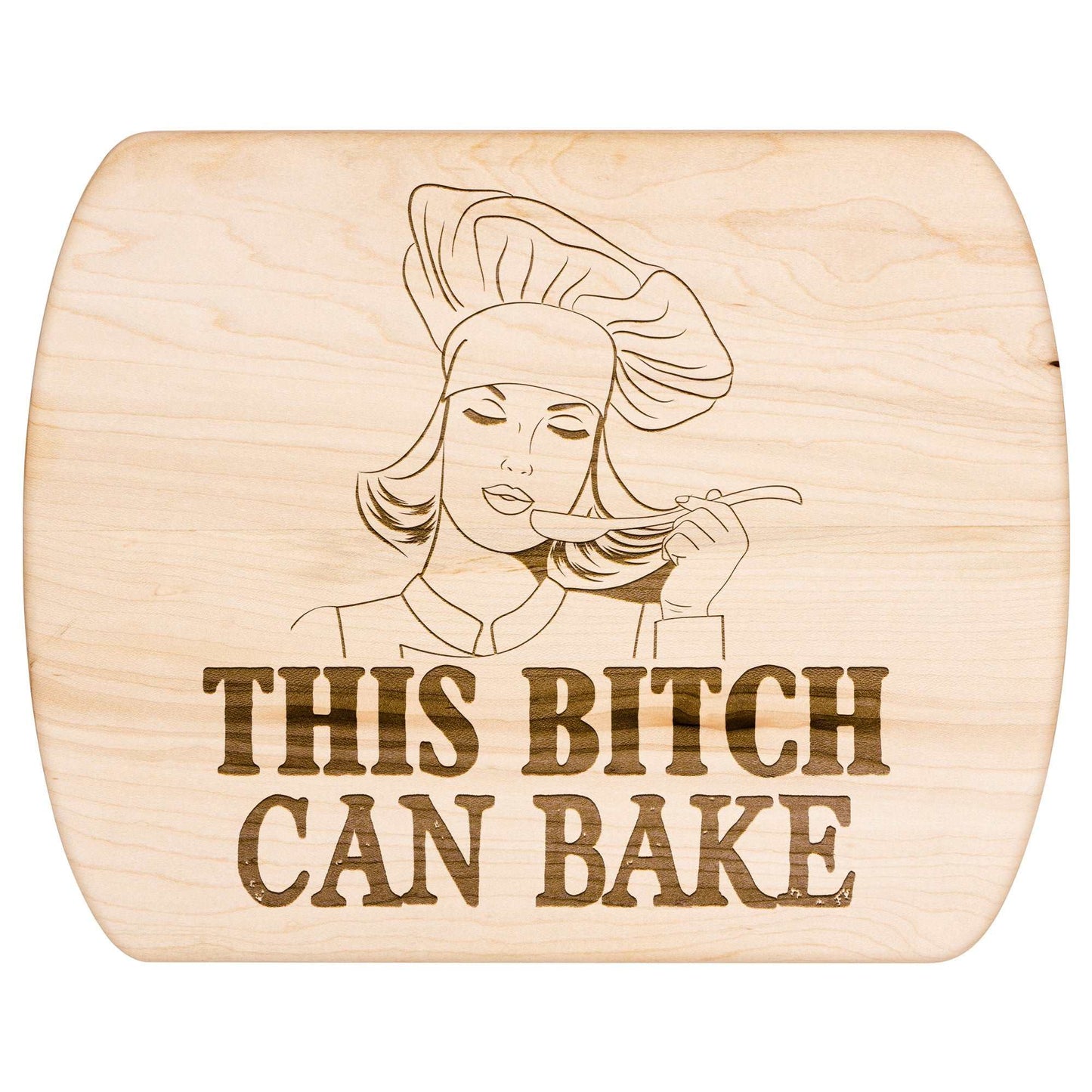 Funny Hardwood Oval Cutting Board - This Bitch