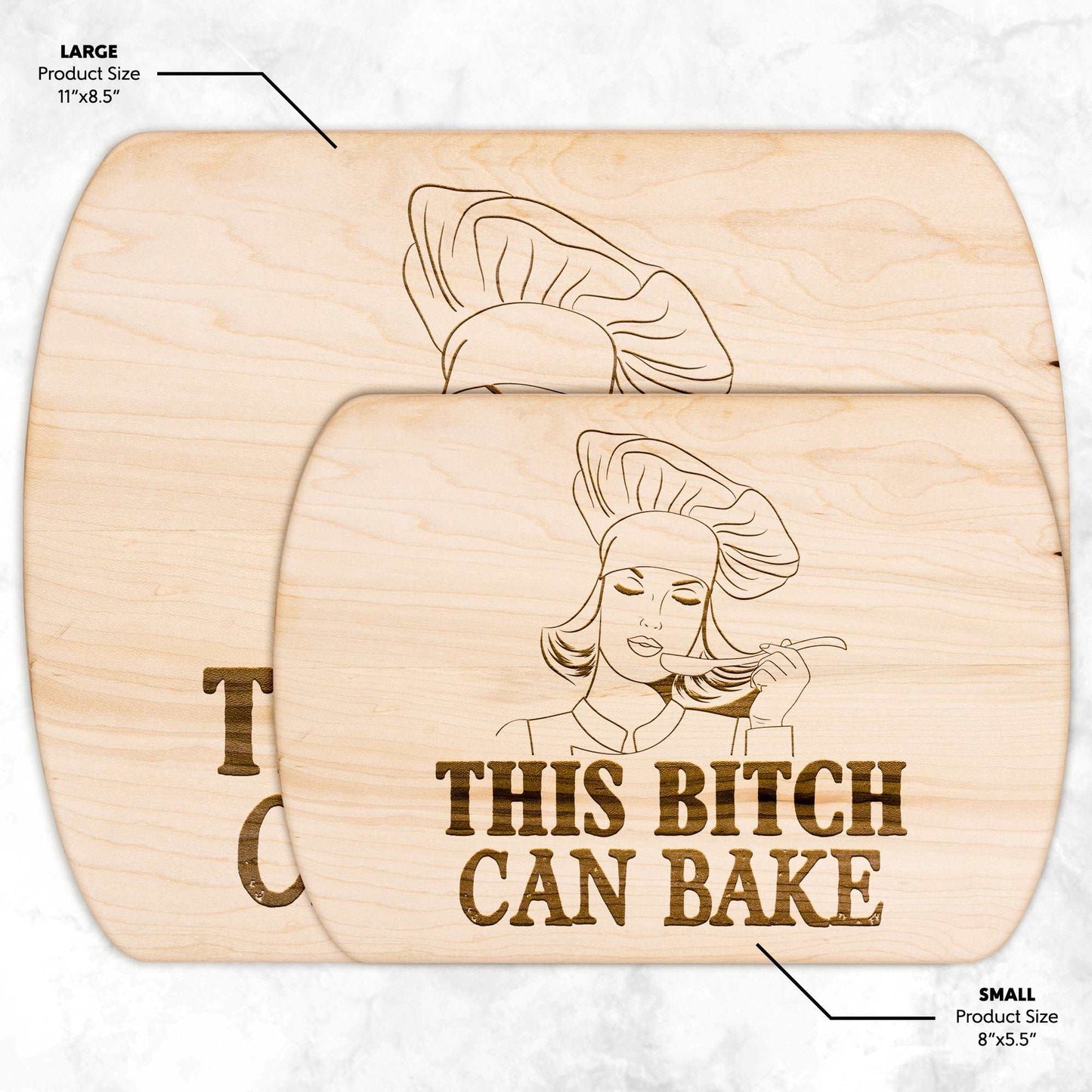 Funny Hardwood Oval Cutting Board - This Bitch